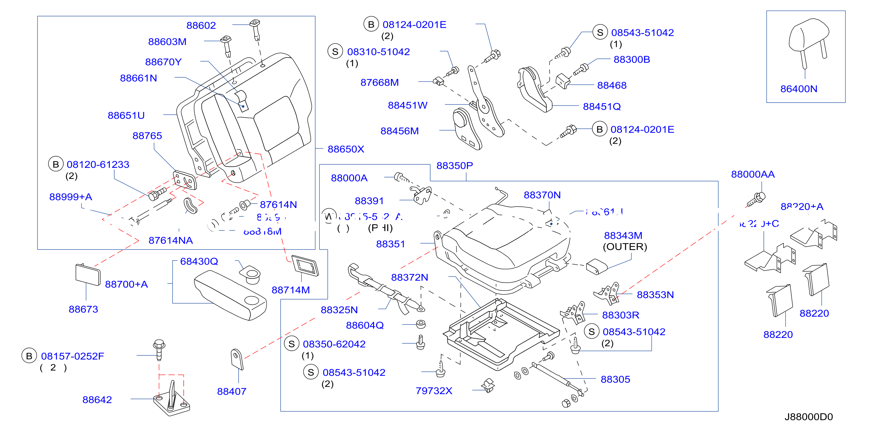 Rear Seat F / Lh W / O Seat Slide W / Armrest