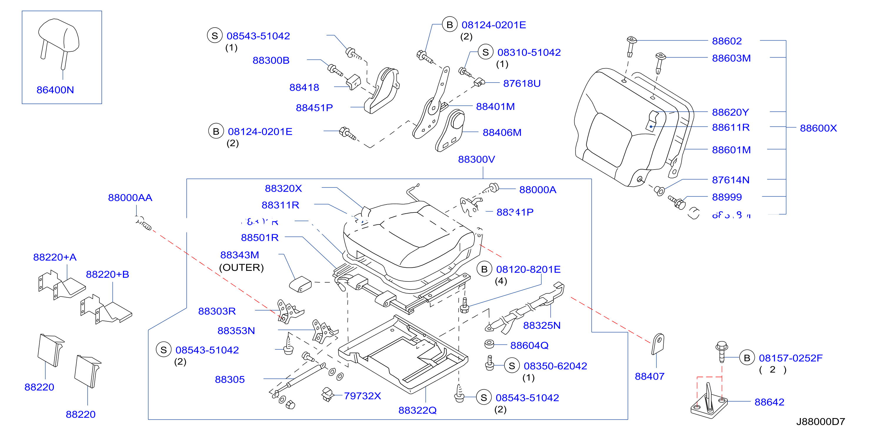 Rear Seat F / Rh W / Seat Slide W / O Armrest