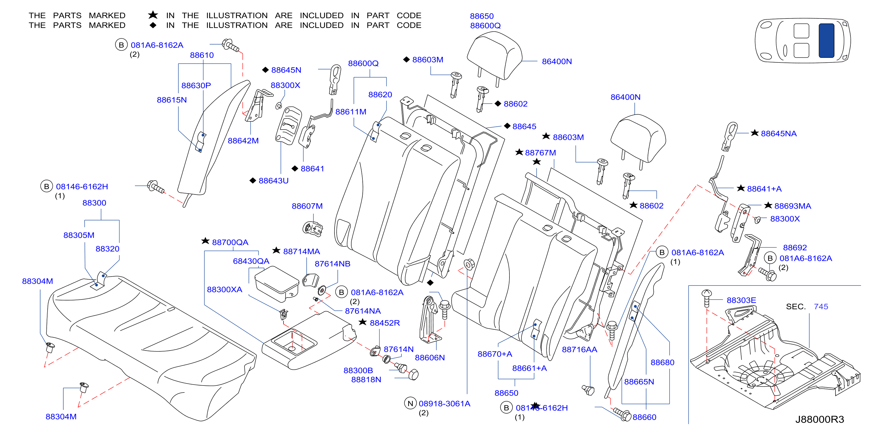 Rear Seat Split Type Seat