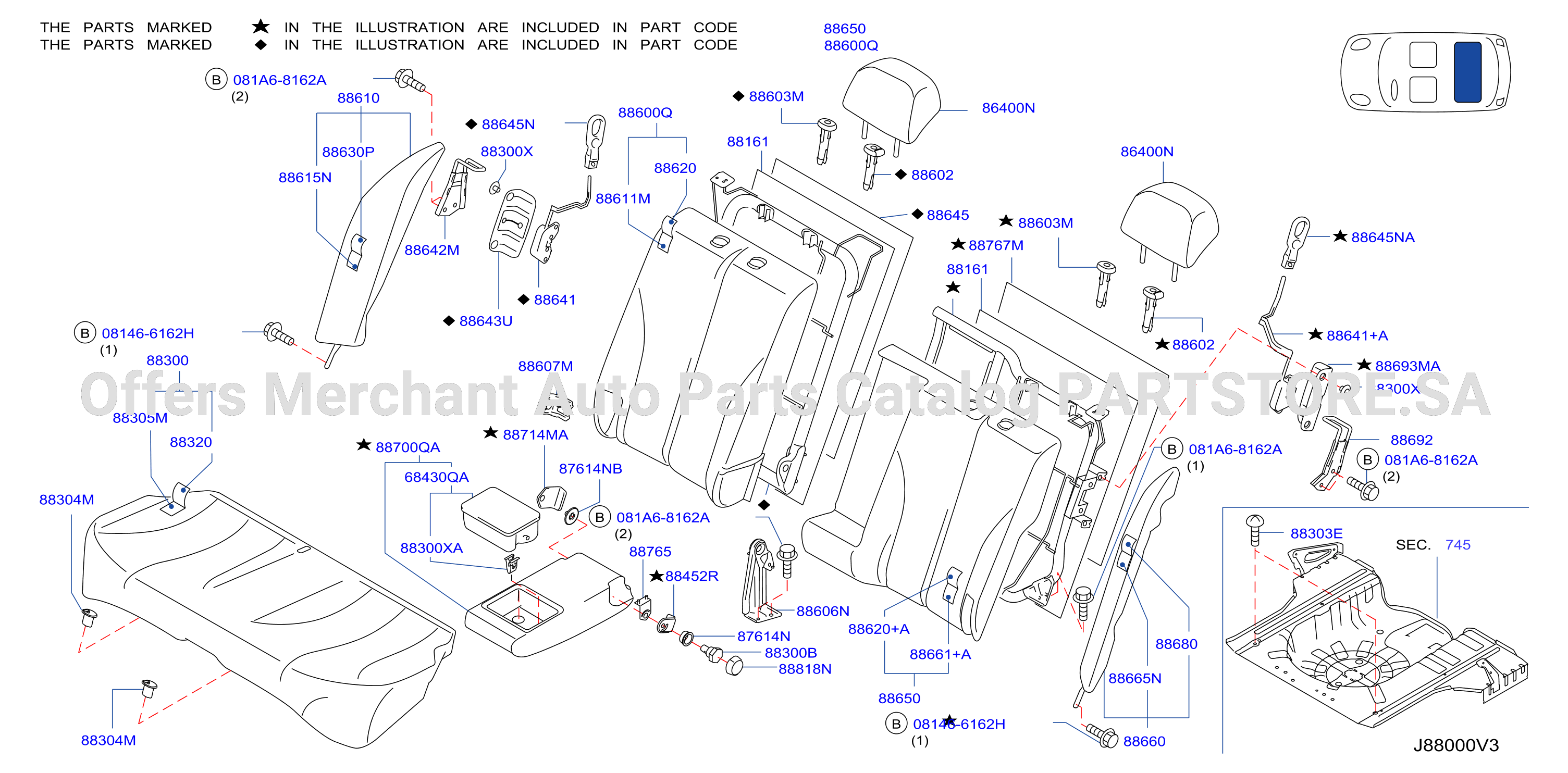 Rear Seat Sedan Upper Grade