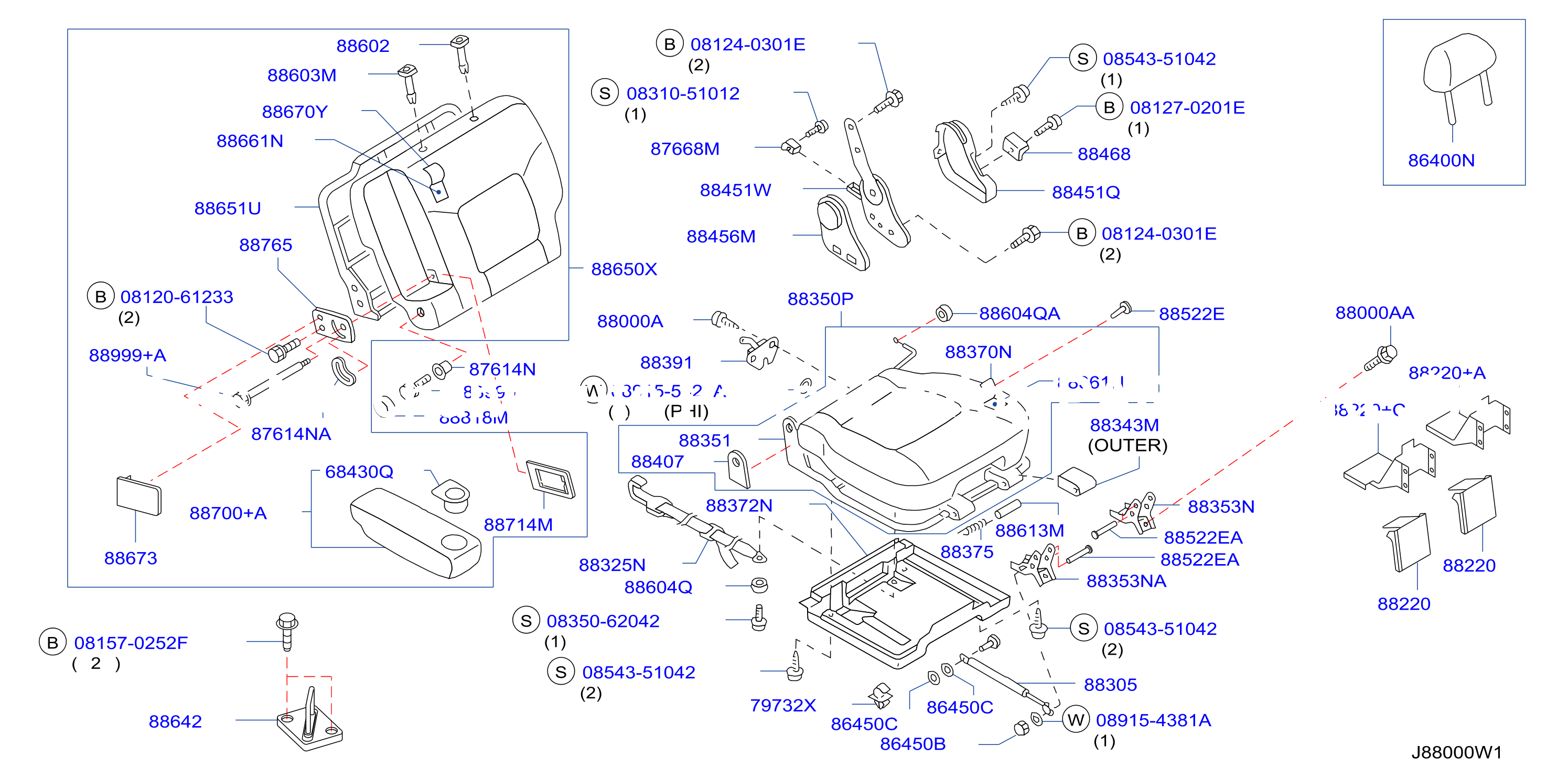 Rear Seat F / Lh W / O Seat Slide W / Armrest