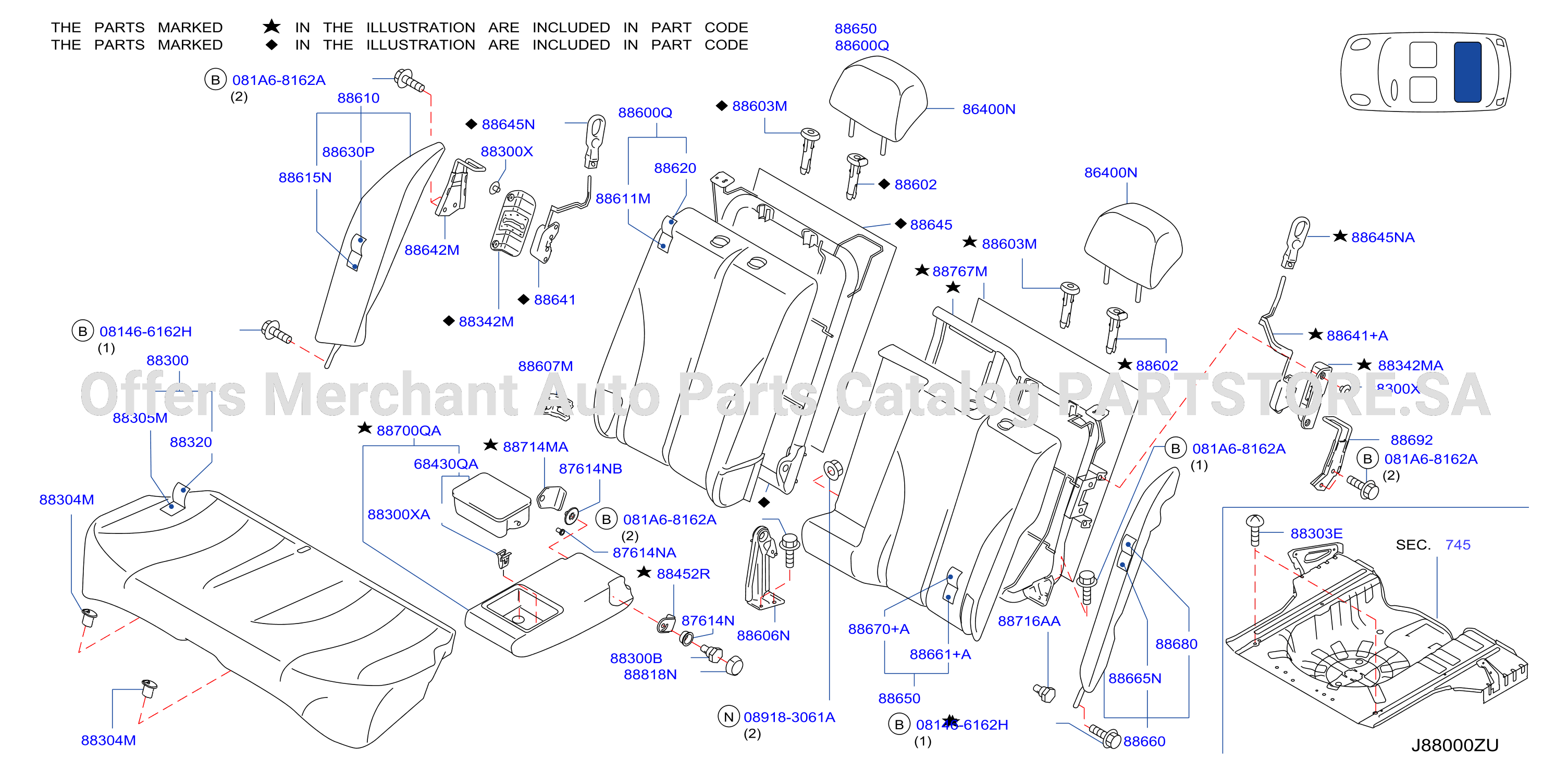 Rear Seat Split Type Seat