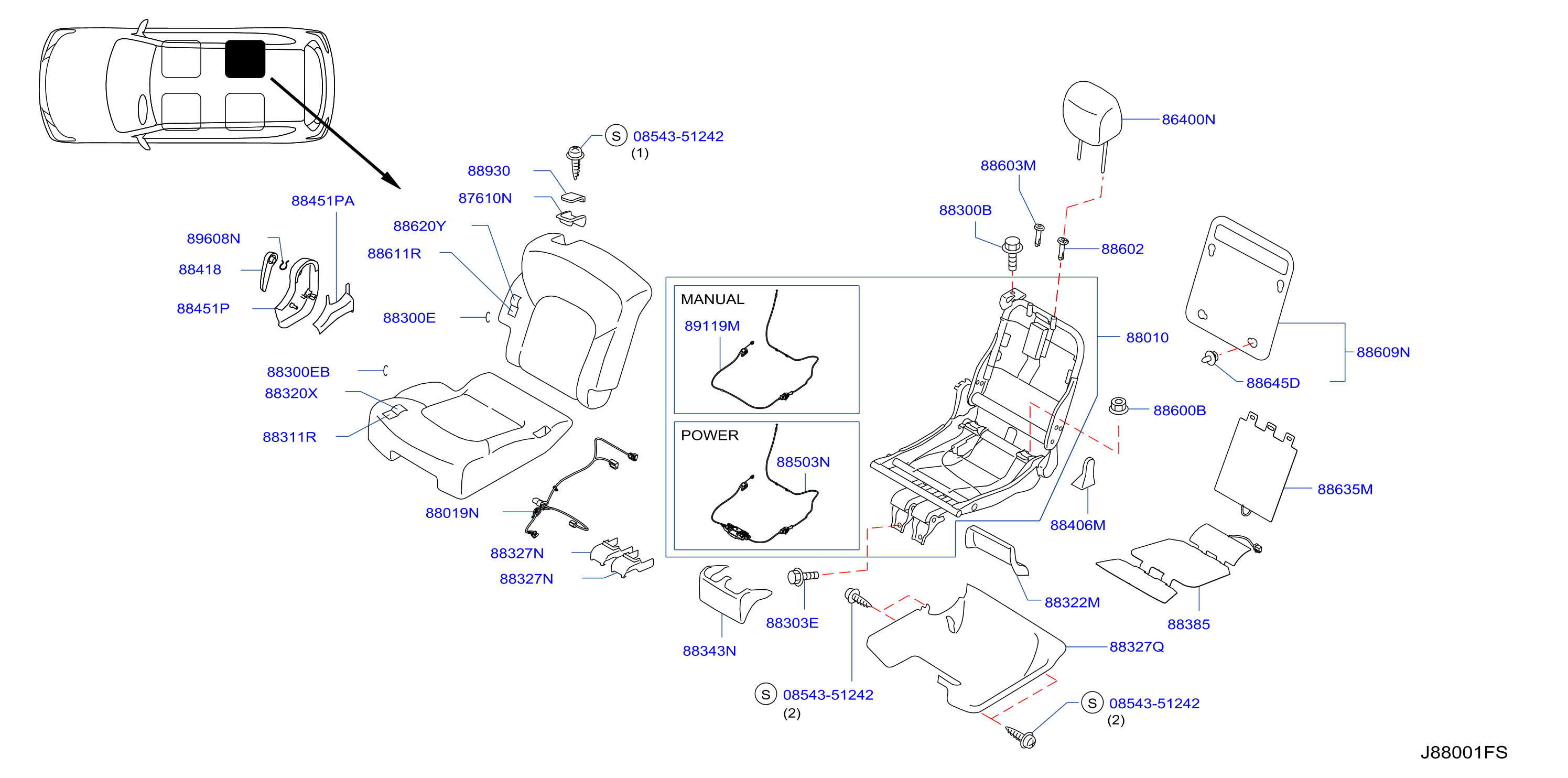 Rear Seat Captain Seat Right