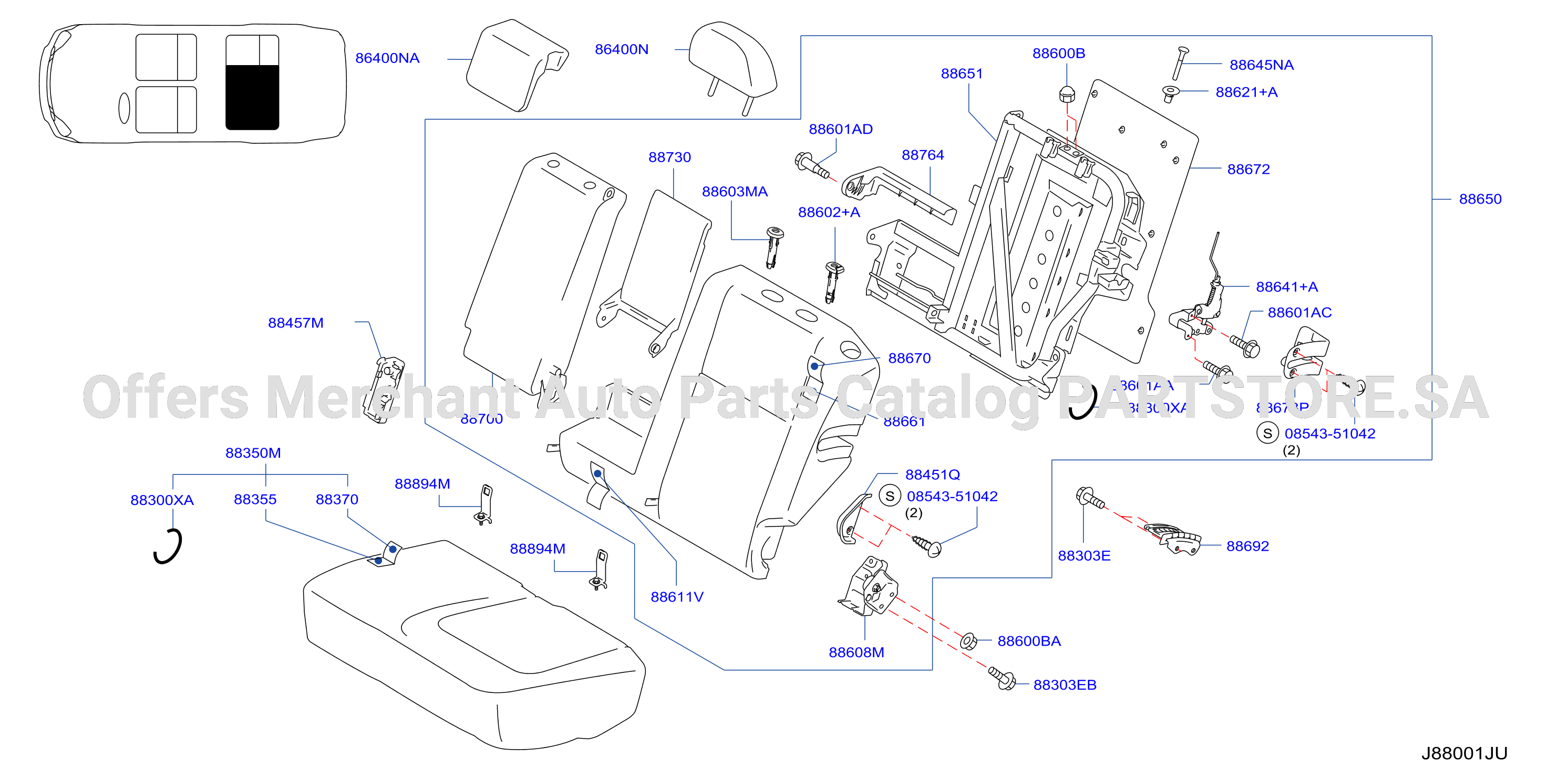 Rear Seat Lh Seat W / Anchor
