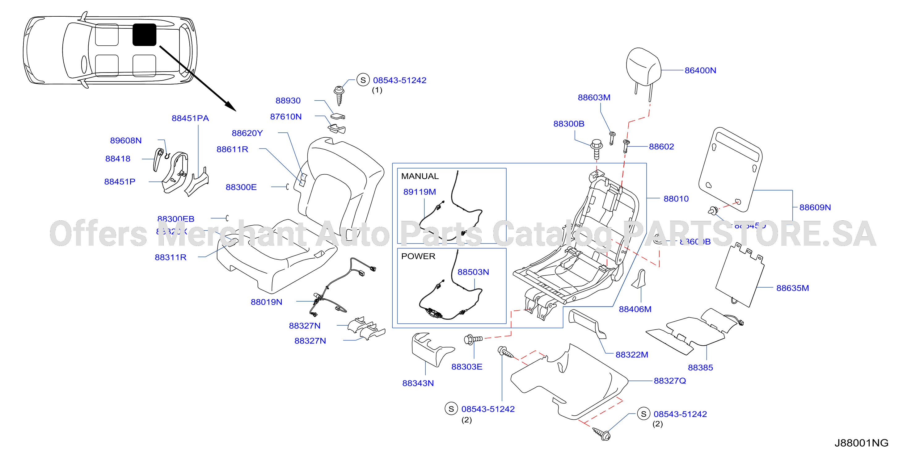 Rear Seat Captain Seat Right