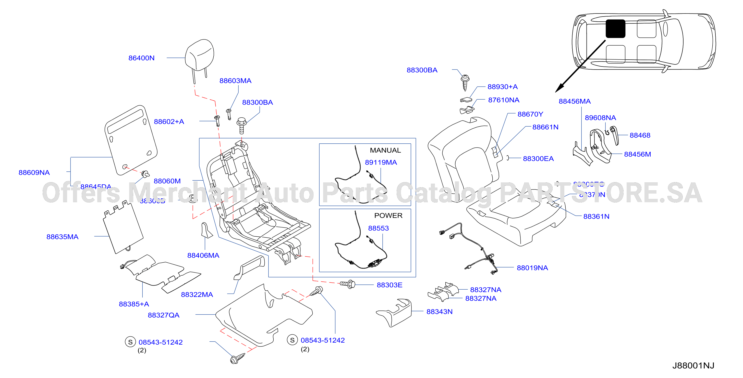 Rear Seat Captain Seat Left