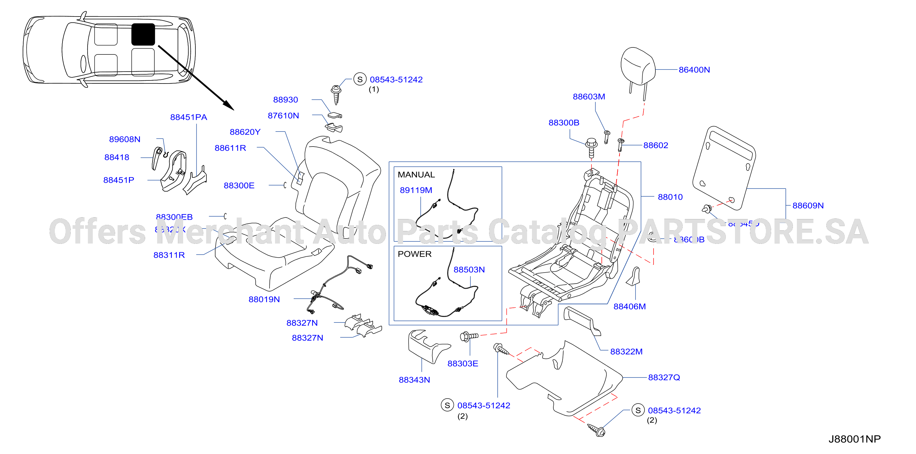 Rear Seat Bench Seat Right