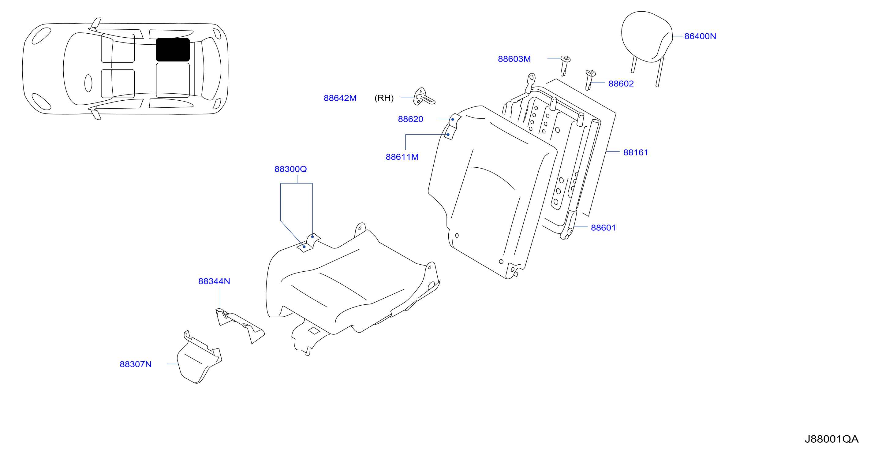 Rear Seat Tumble Rh