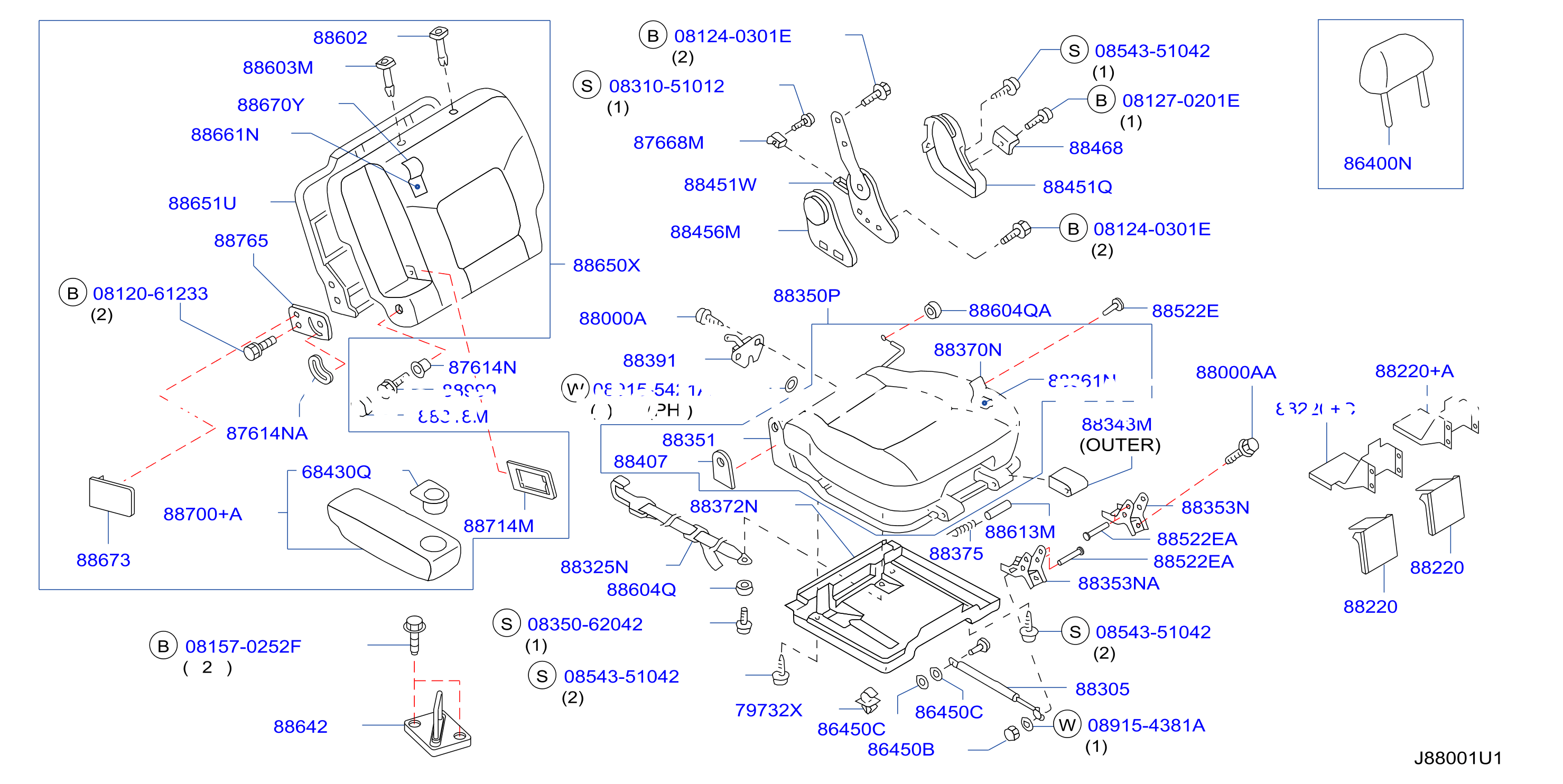 Rear Seat F / Lh W / O Seat Slide W / Armrest