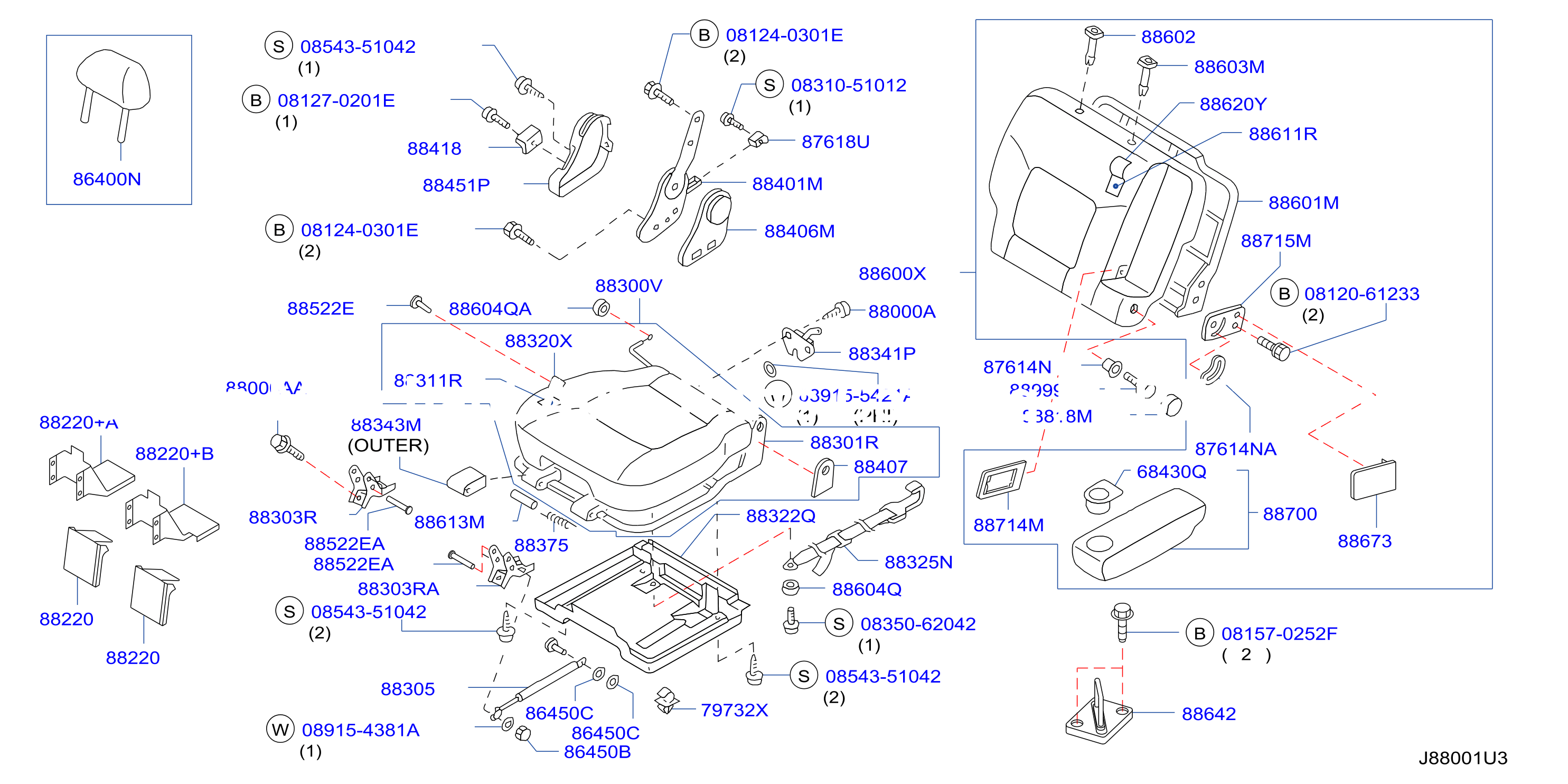 Rear Seat F / Rh W / O Seat Slide W / Armrest