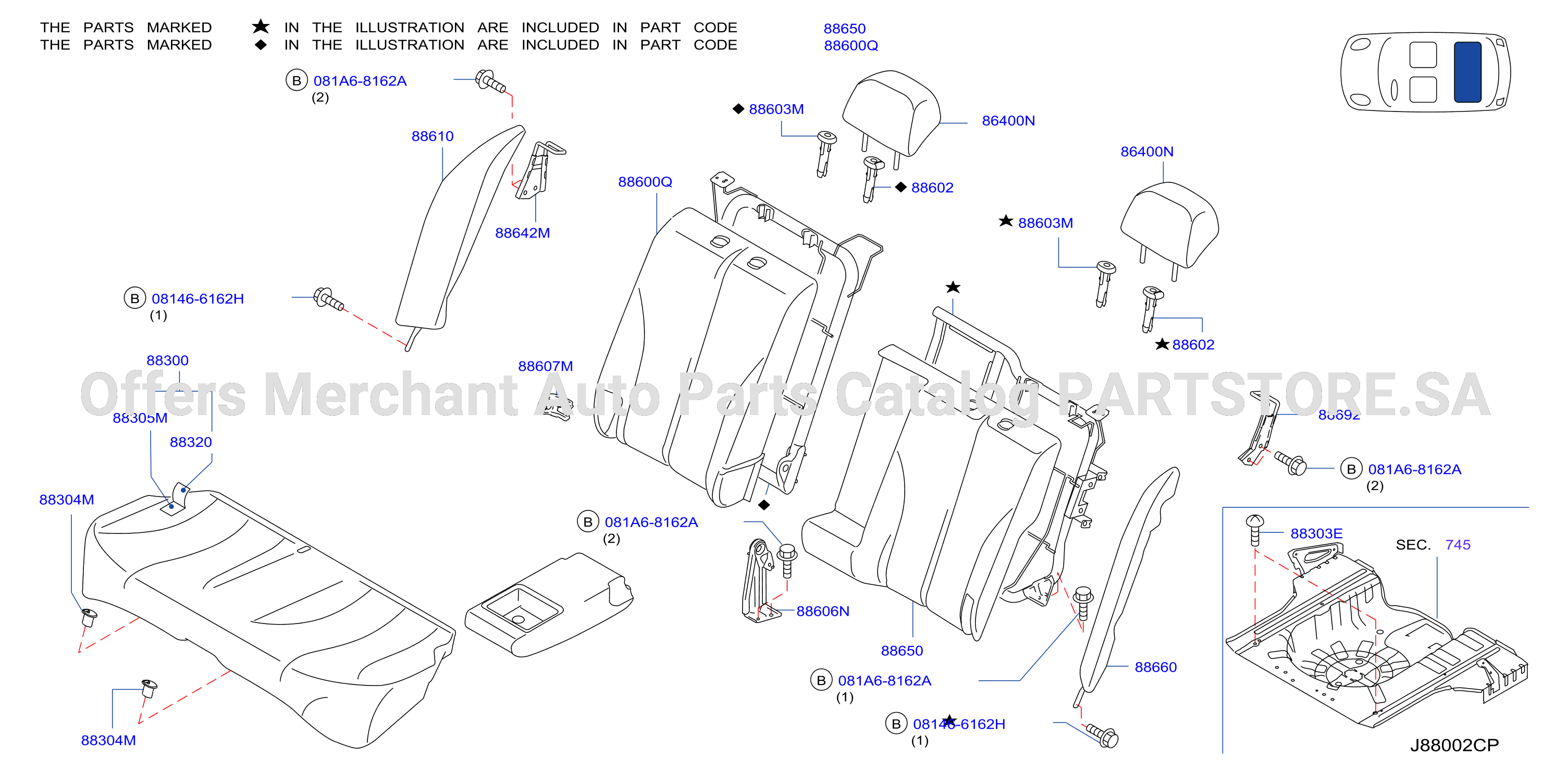 Rear Seat Sedan Upper Grade