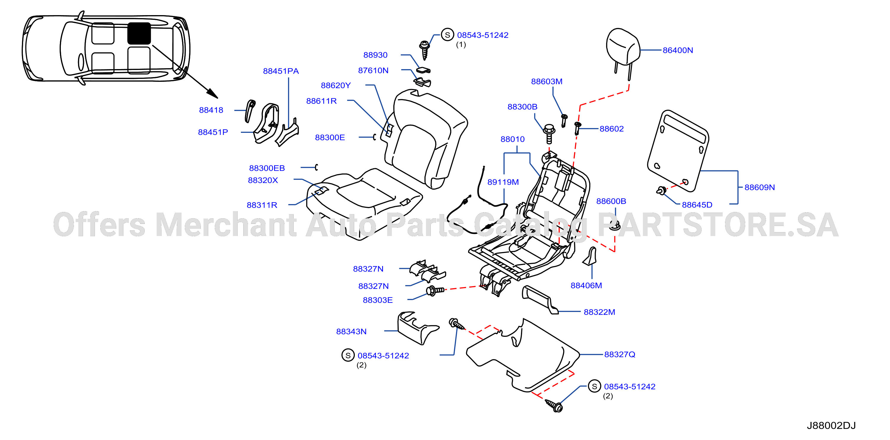Rear Seat Bench Seat Right