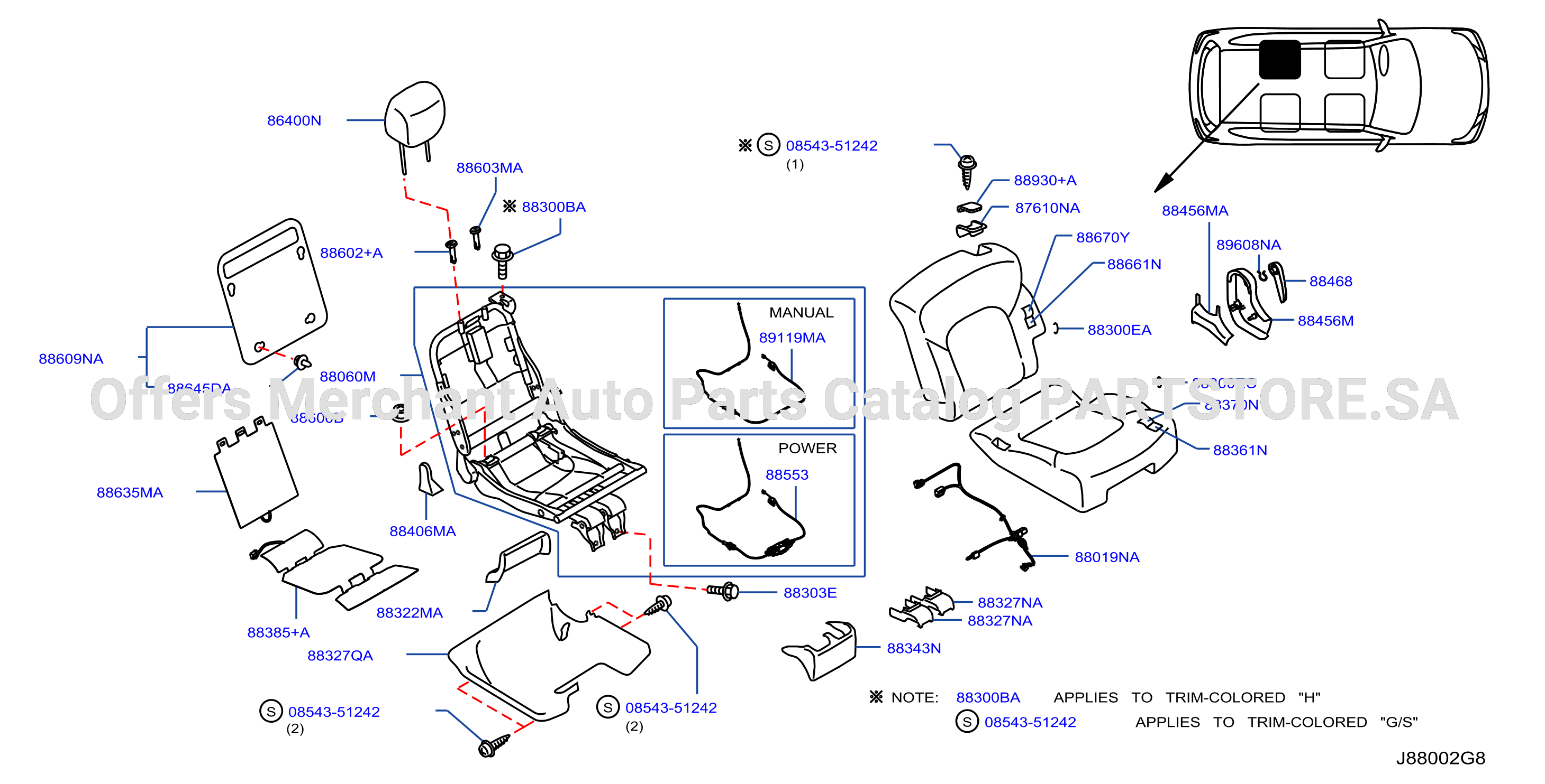 Rear Seat Captain Seat Left