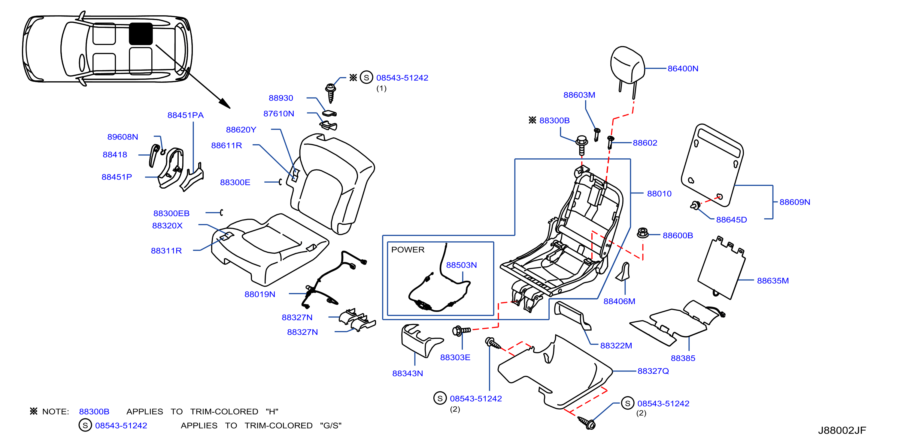 Rear Seat Bench Seat Right