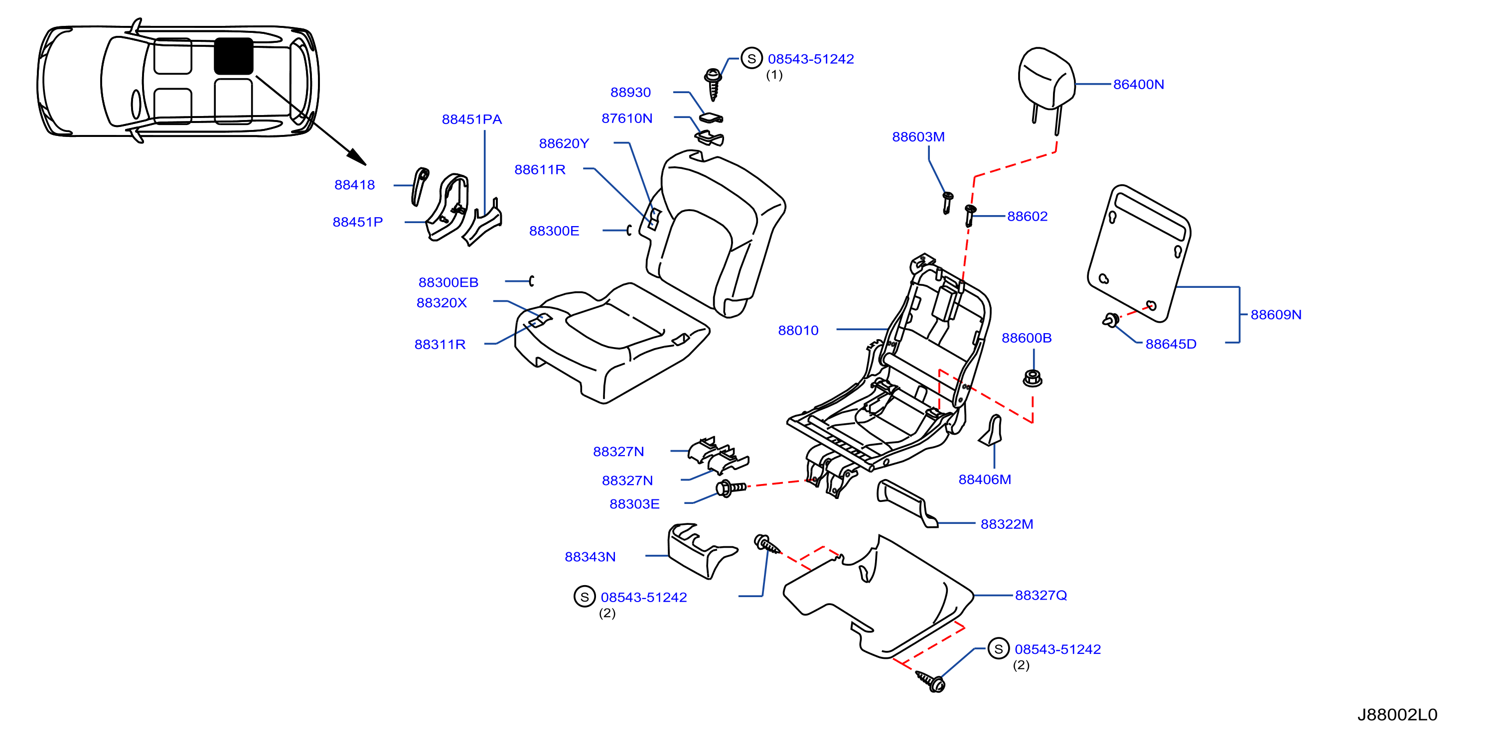 Rear Seat Bench Seat Right