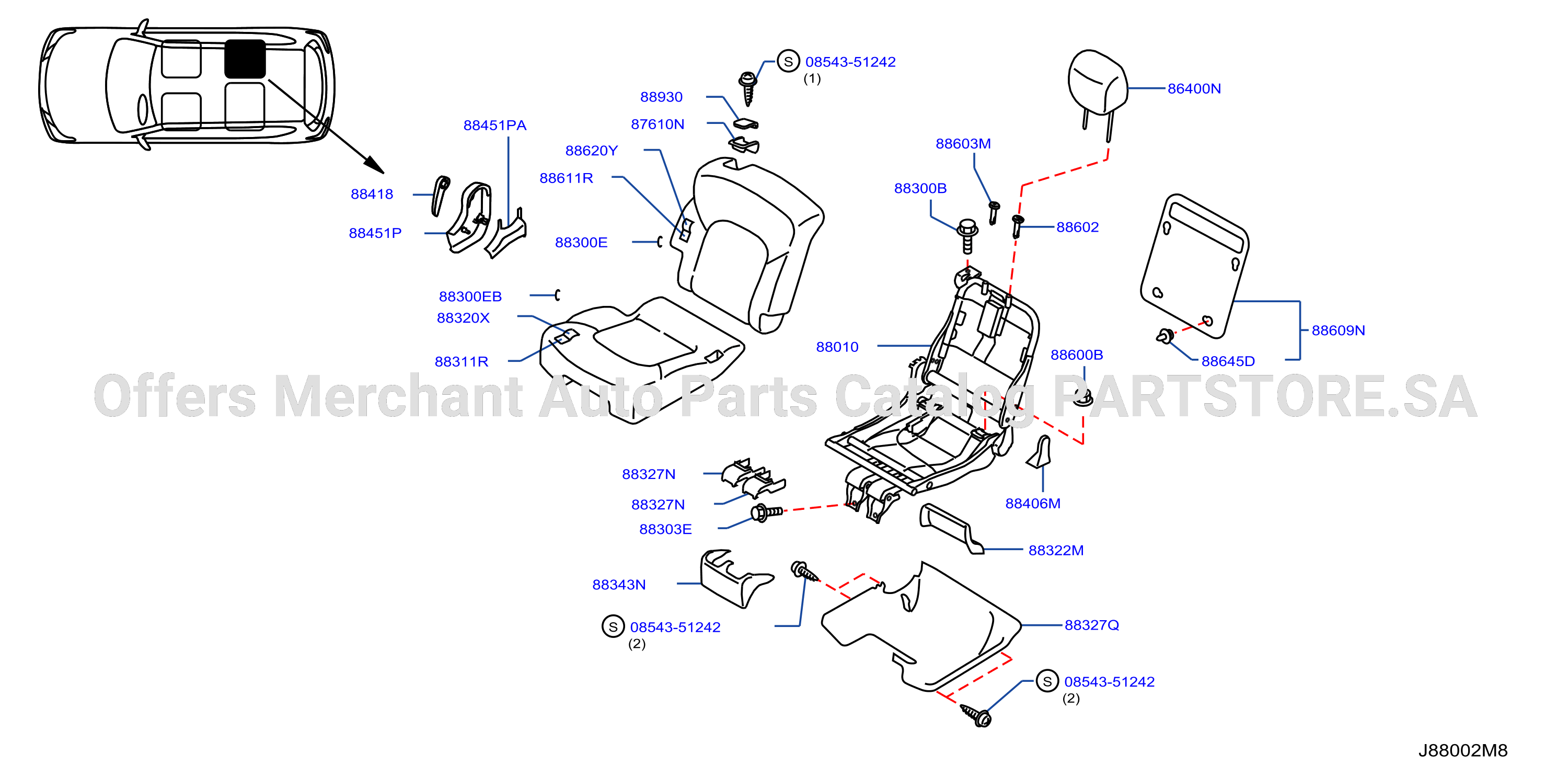 Rear Seat Bench Seat Right
