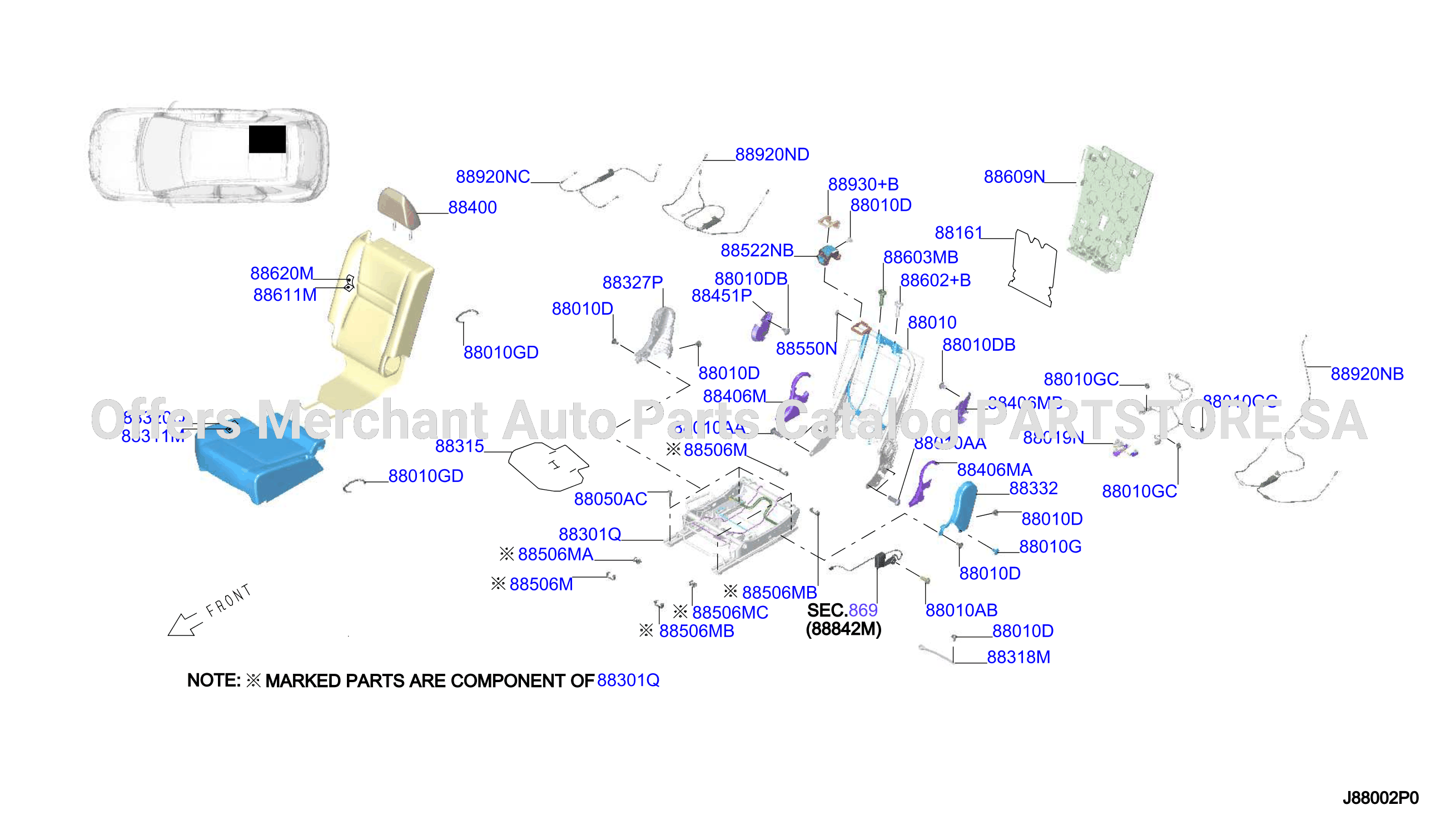 Rear Seat Slide Rh