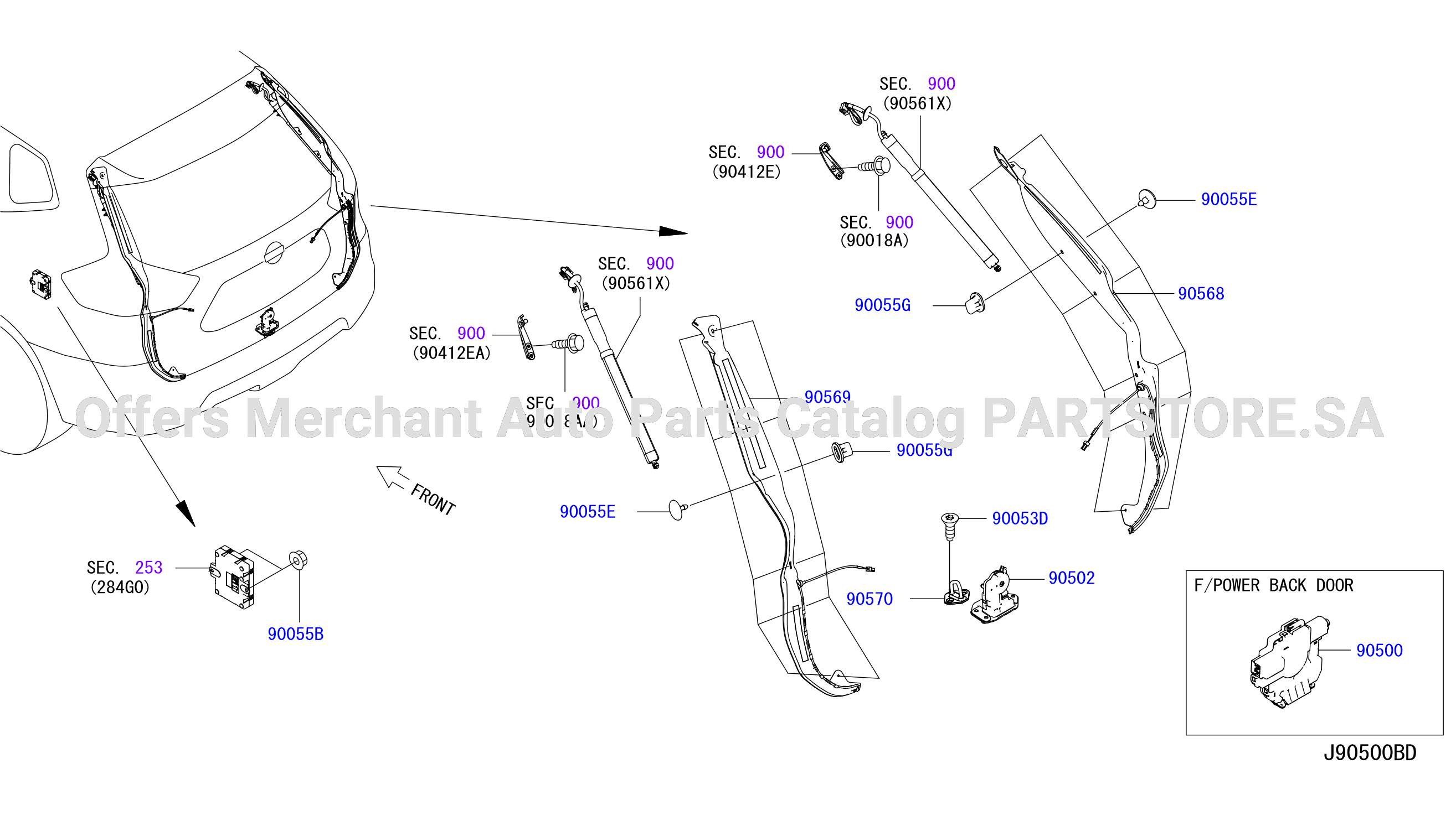 Back Door Lock Handle Sen Touch Back Door