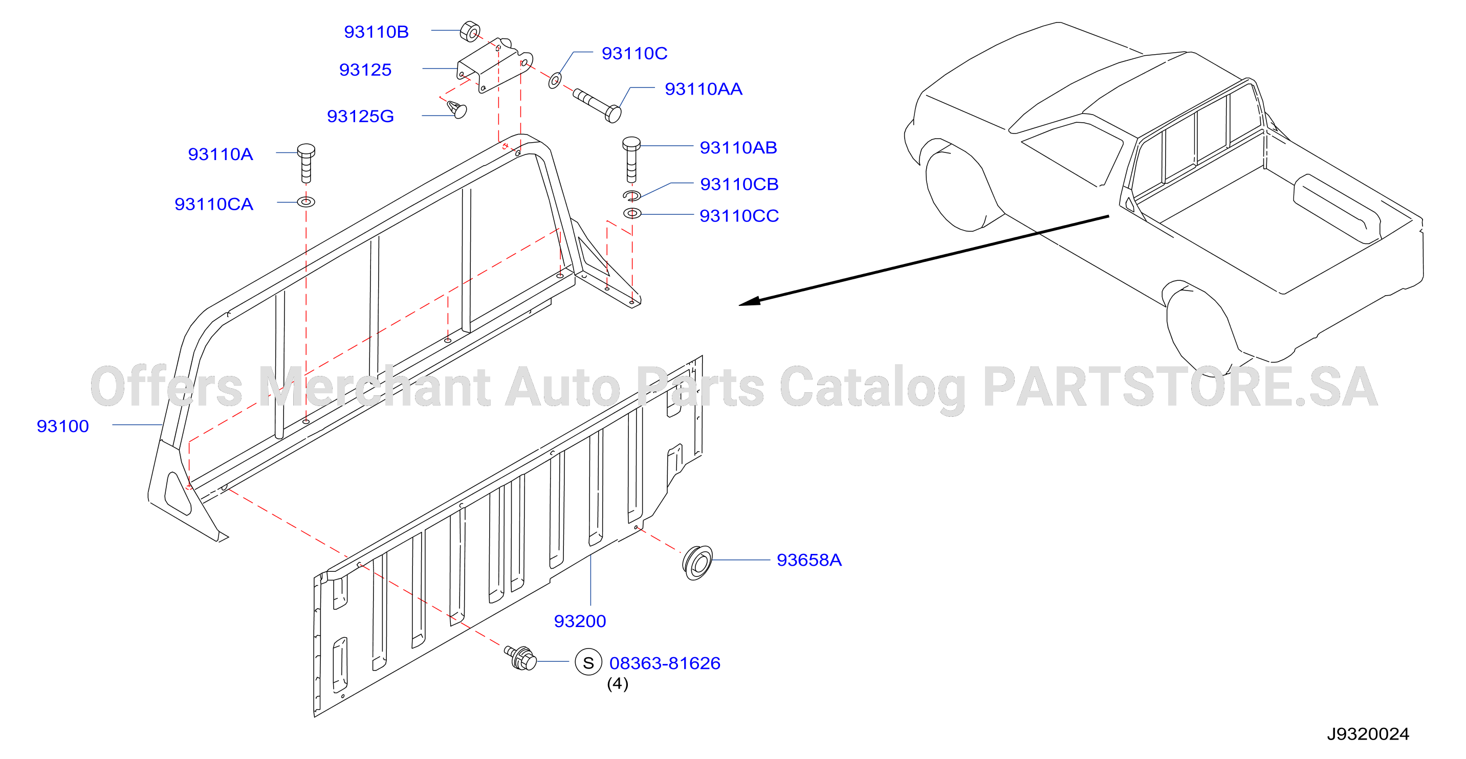 Rear Body Front Panel Guard Frame