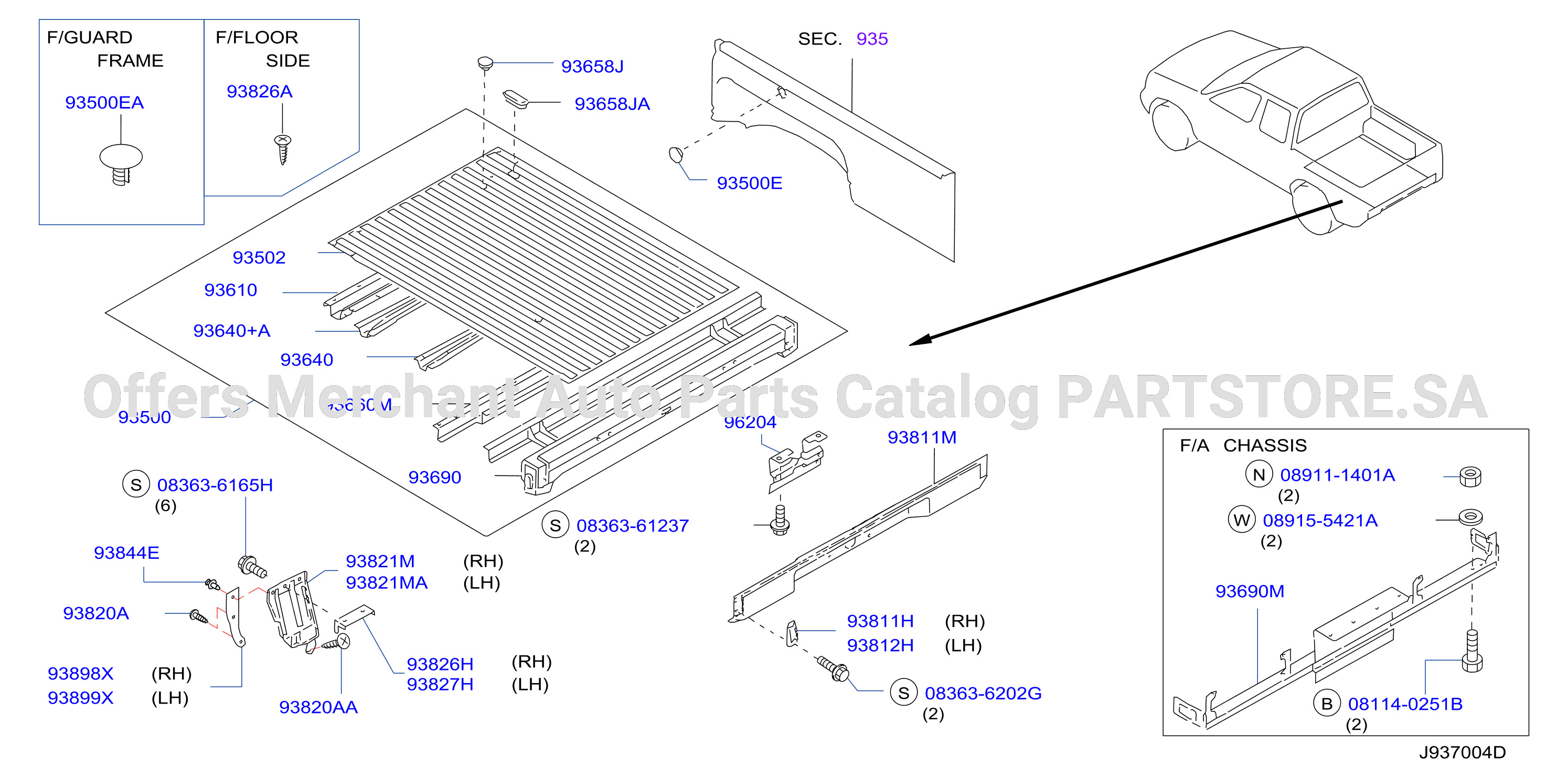 Rear Body Floor Fitting Double Cab