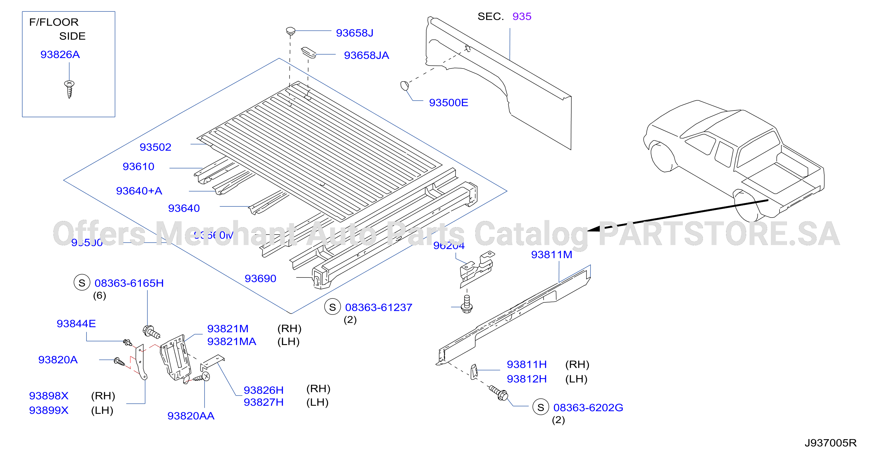 Rear Body Floor Fitting Double Cab