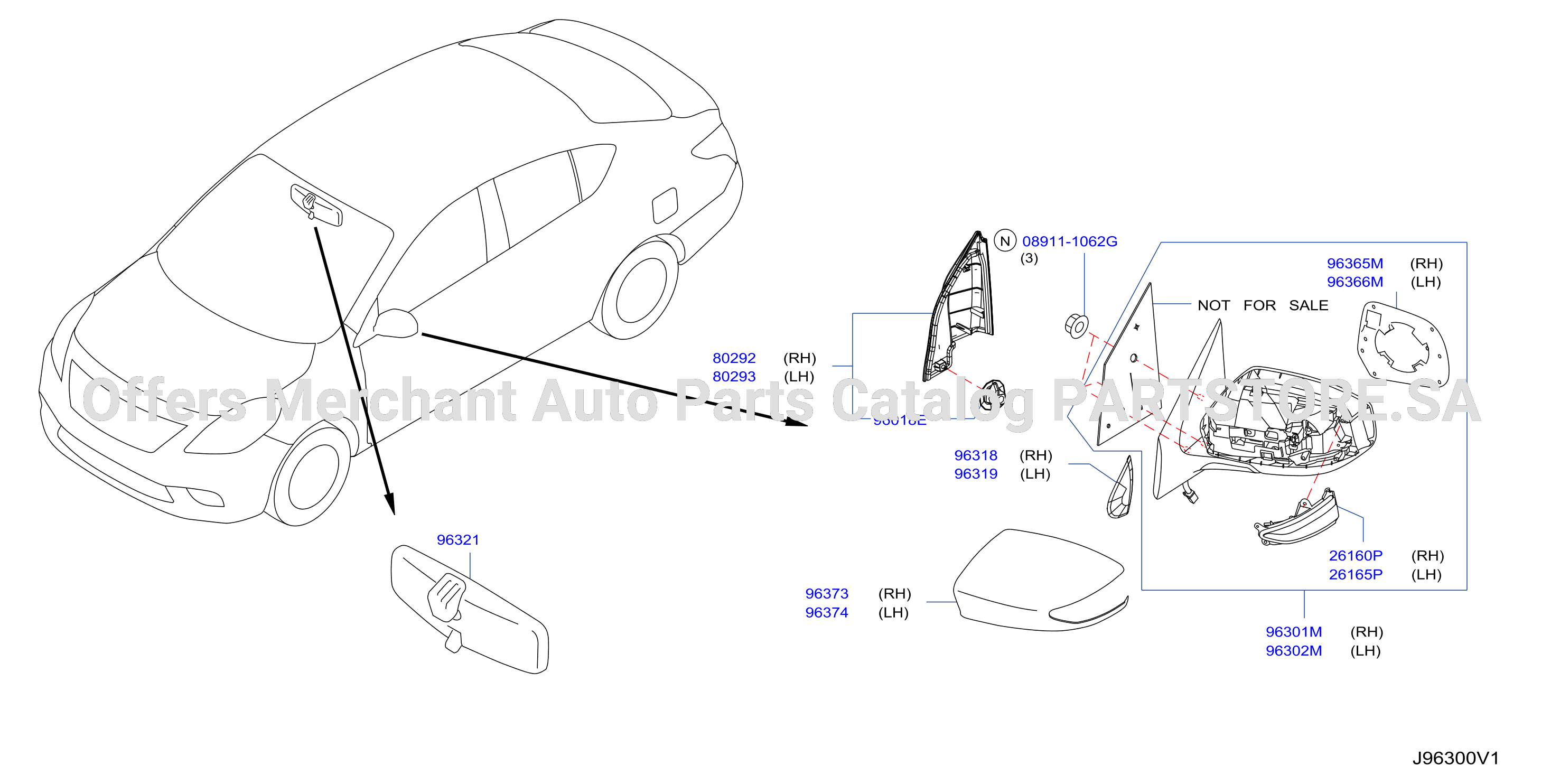 Rear View Mirror W / Lamp Assy