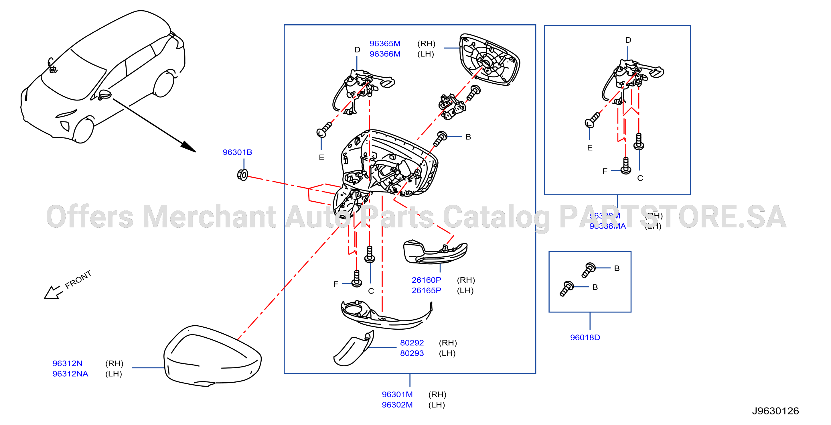Rear View Mirror Electric Folding Mirror Type