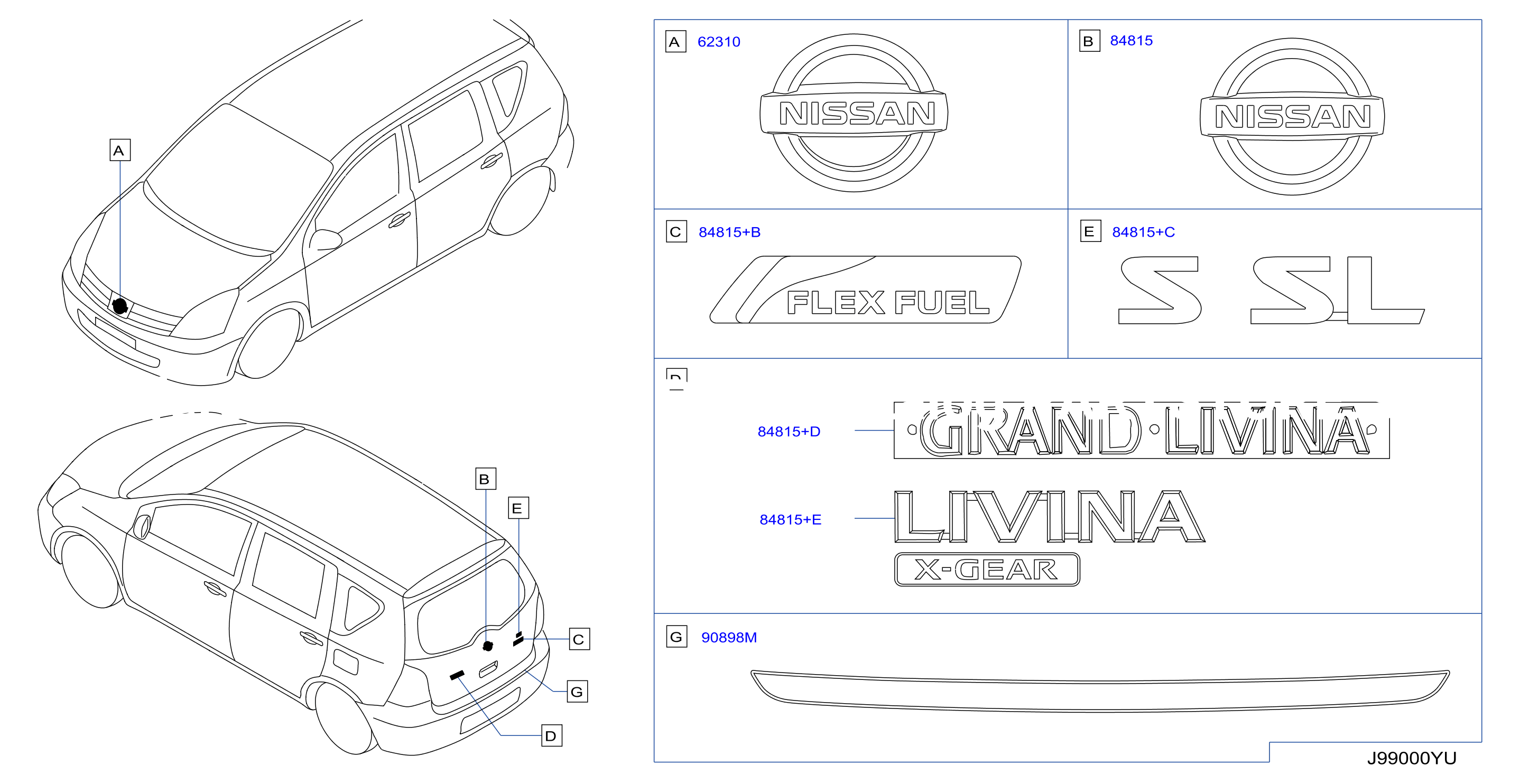 Emblem Name Label Grand Livina Livina X Gear
