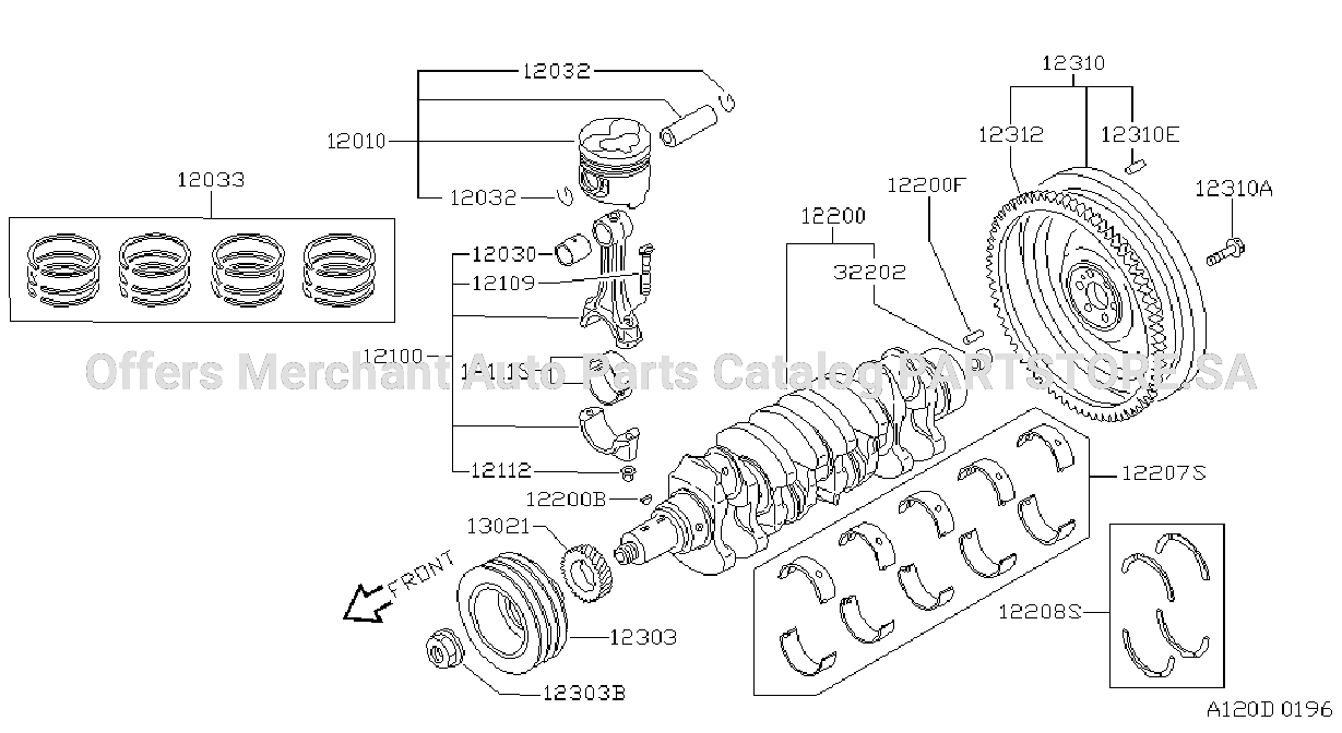 Piston Crankshaft Flywheel