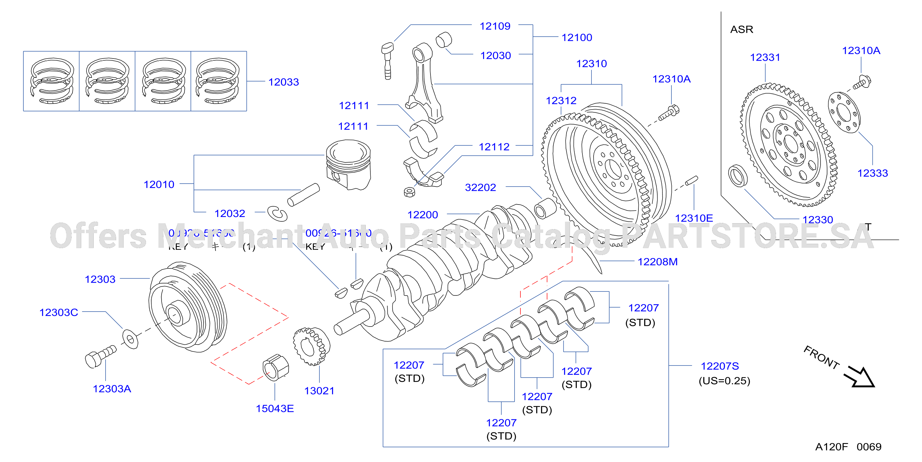 Piston Crankshaft Flywheel Illustration