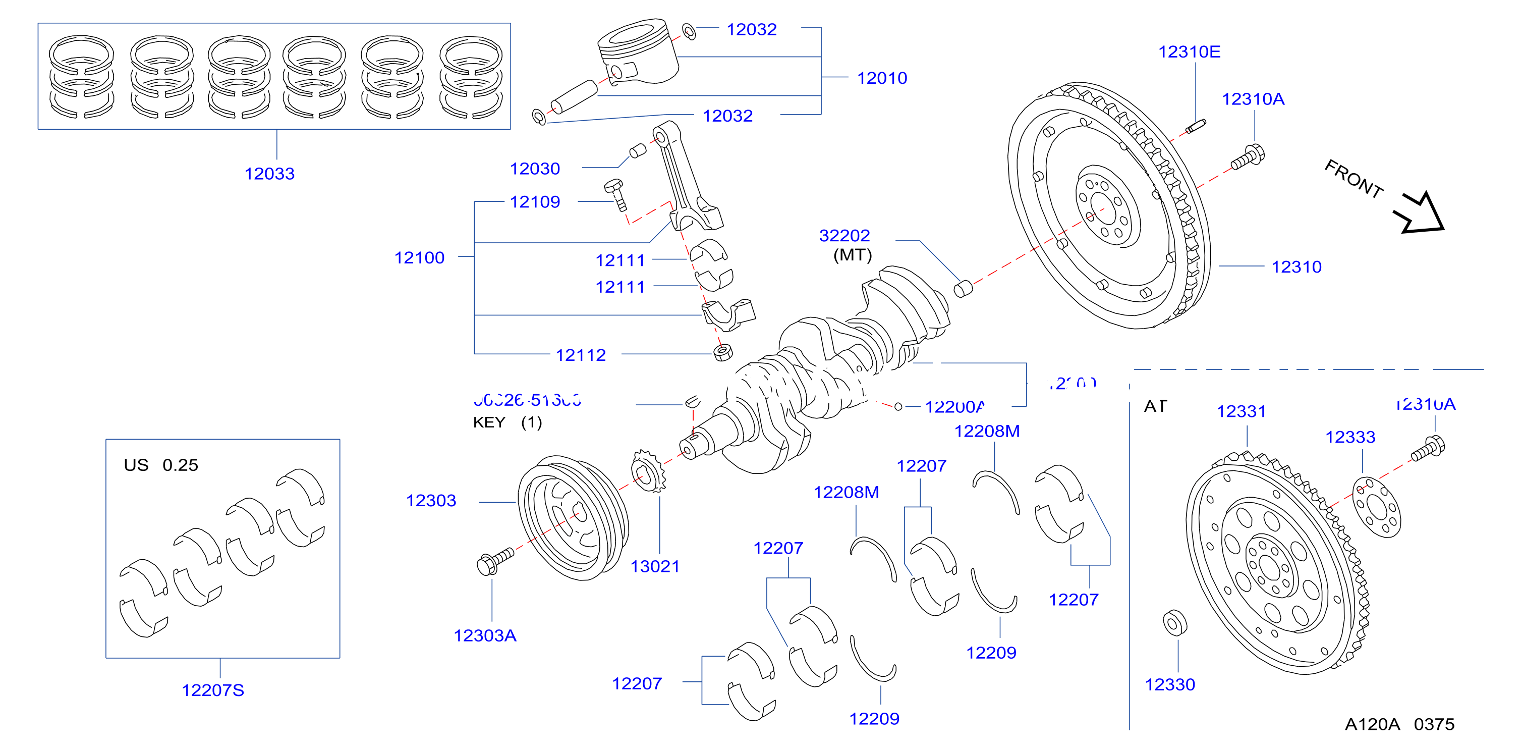 Piston Crankshaft Flywheel Illustration