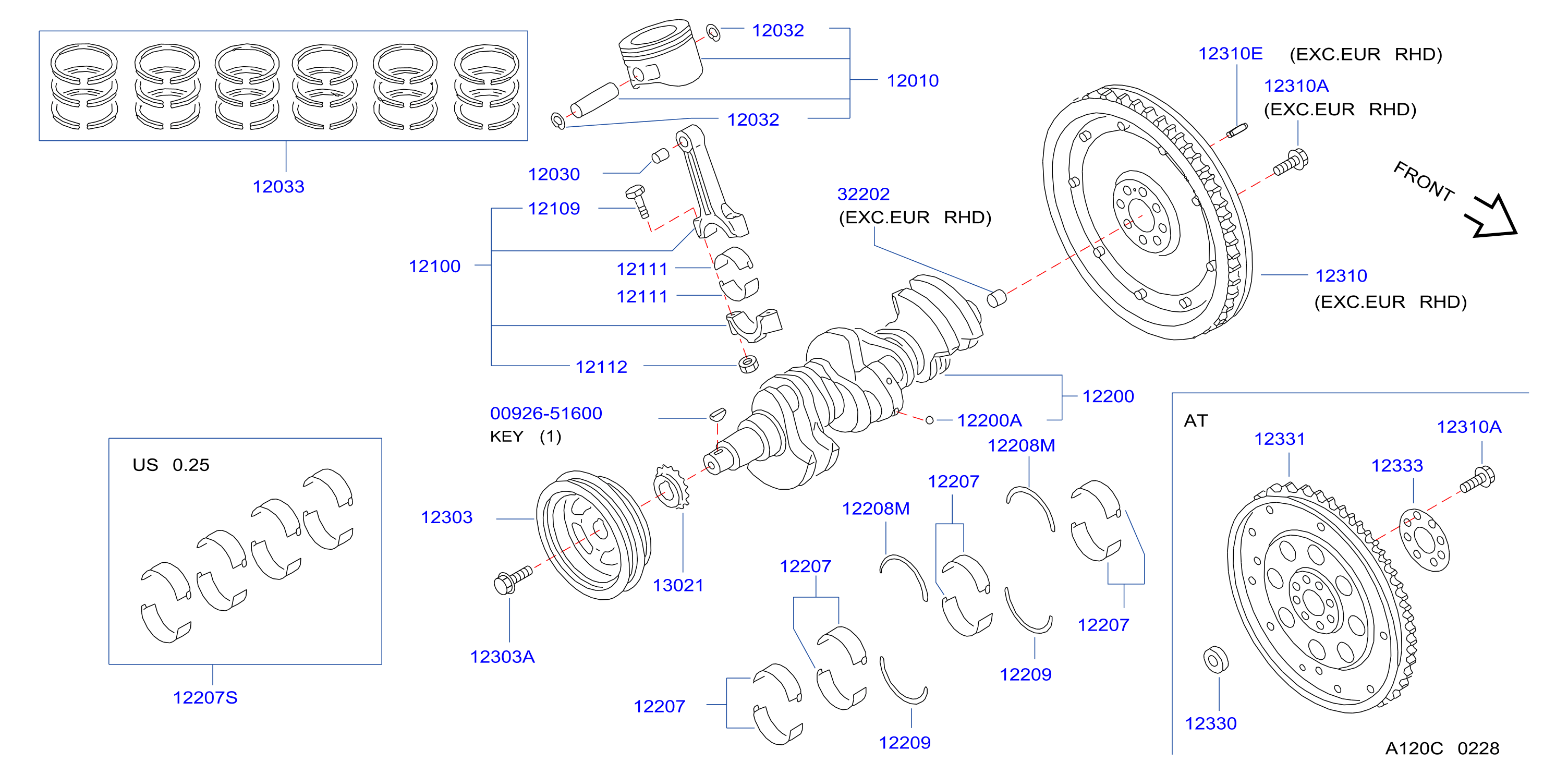 Piston Crankshaft Flywheel Illustration