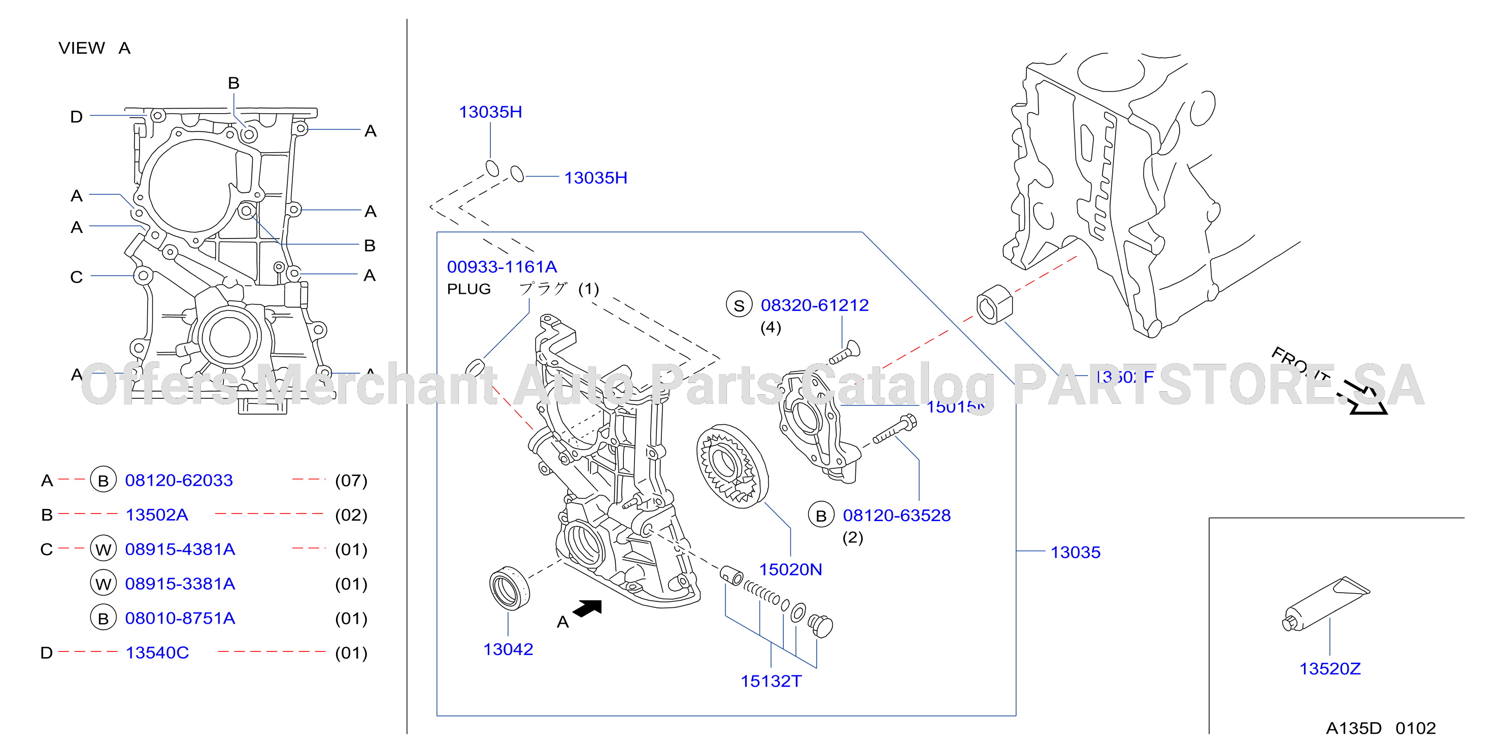 Front Cover Vacuum Pump Fitting