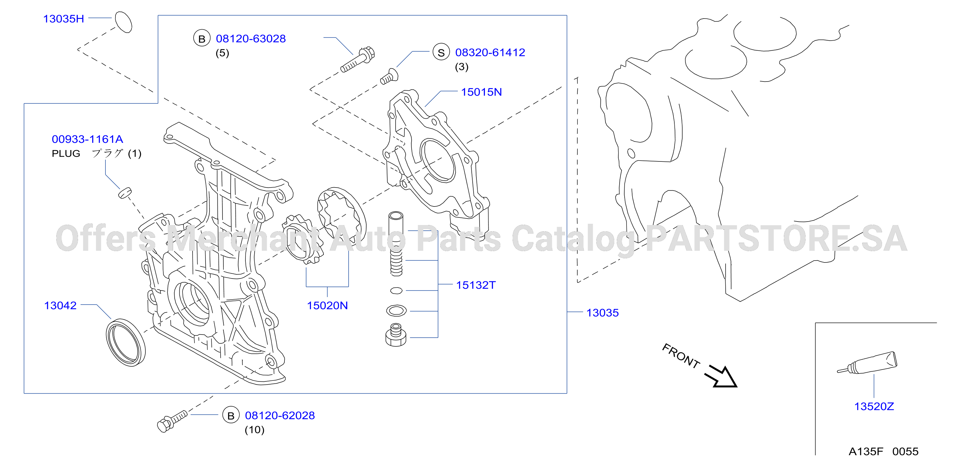 Front Cover Vacuum Pump Fitting