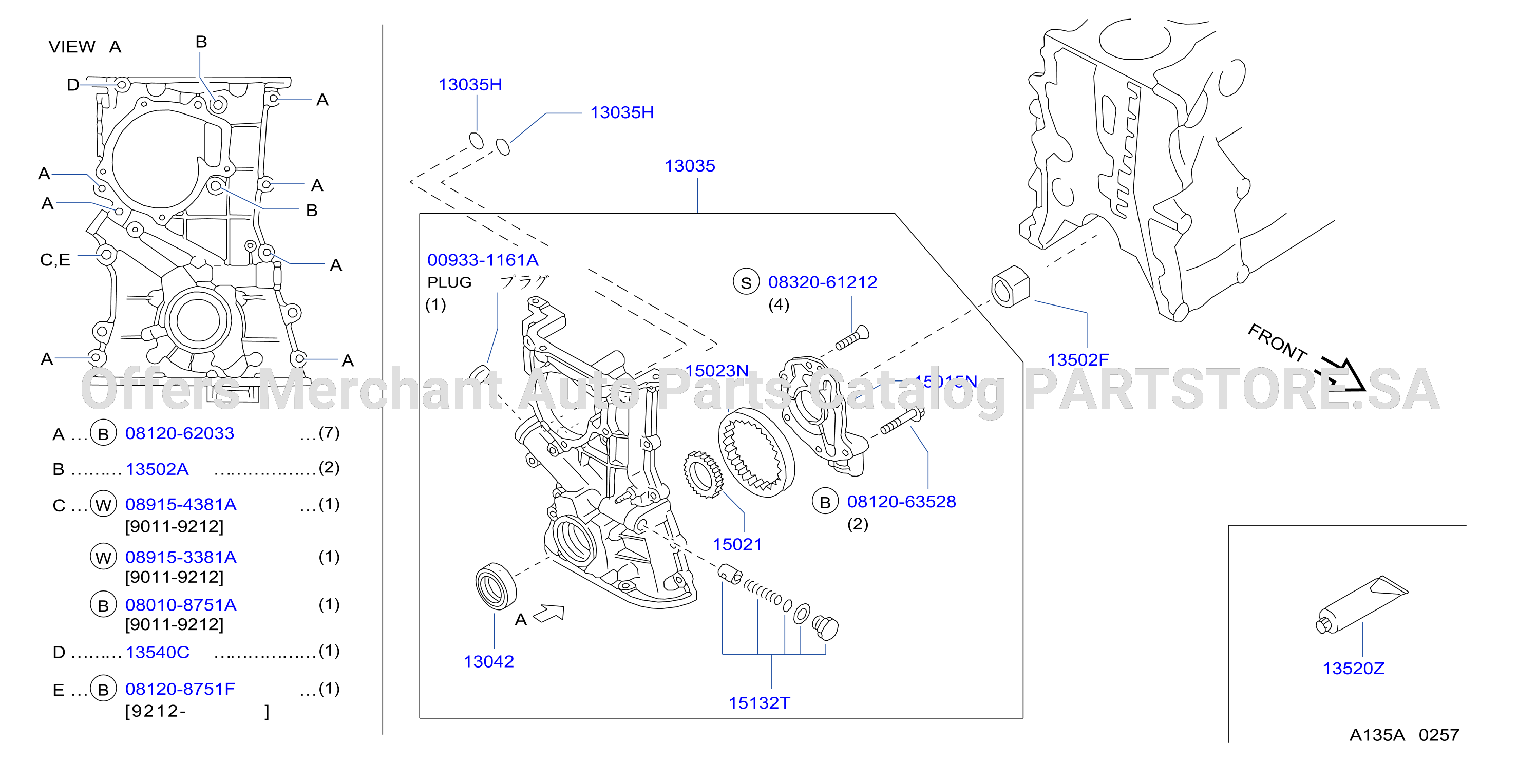 Front Cover Vacuum Pump Fitting