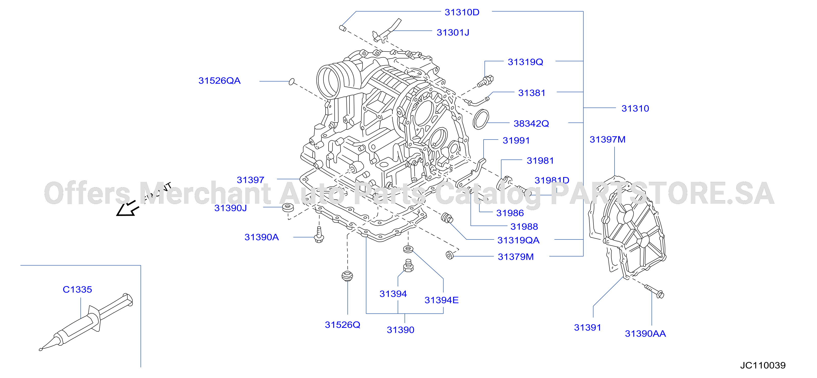 Torque Converter Housing Case Transmission Case Rl4F03A