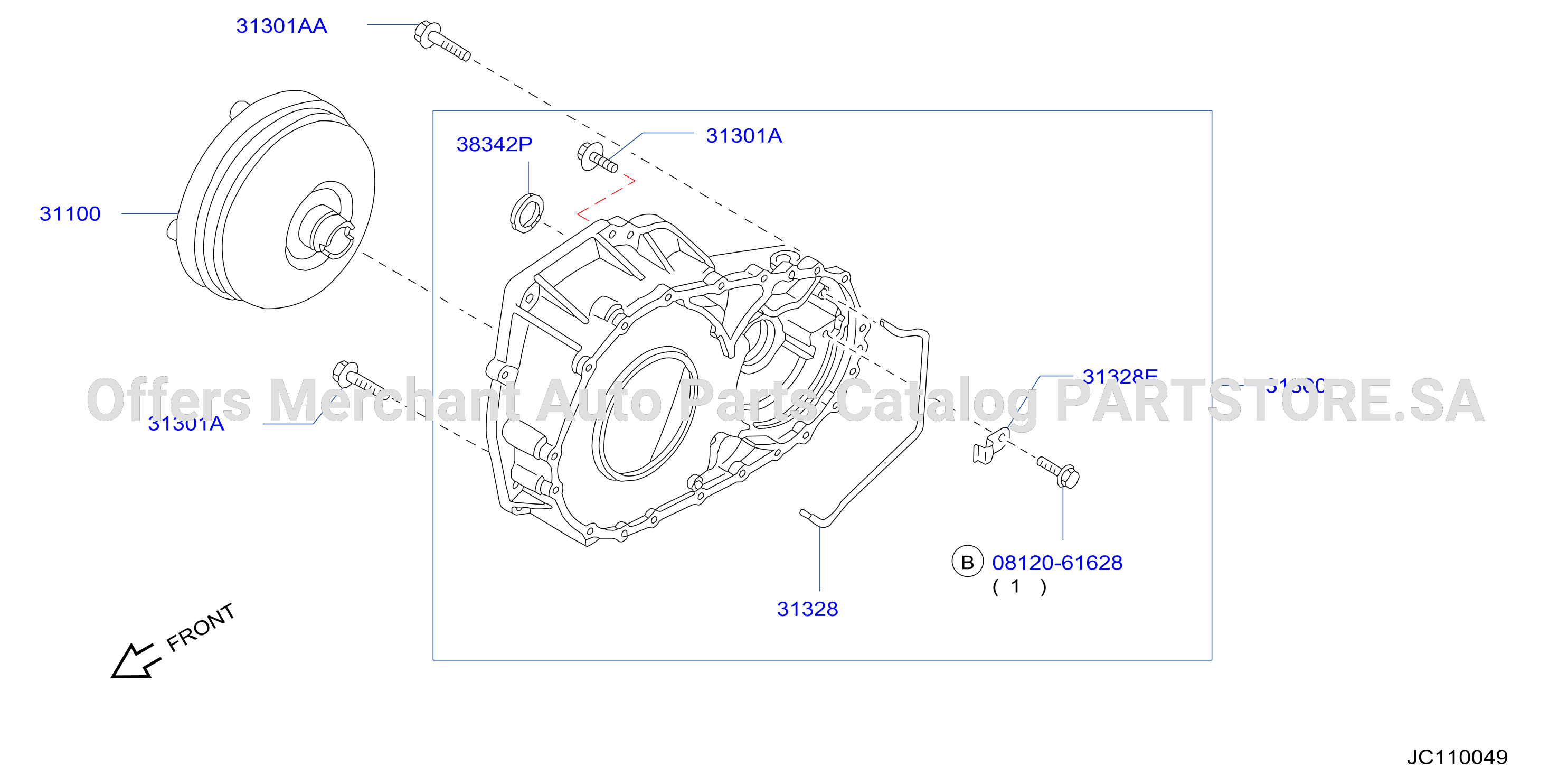 Torque Converter Housing Case Converter Housing Rl4F03A