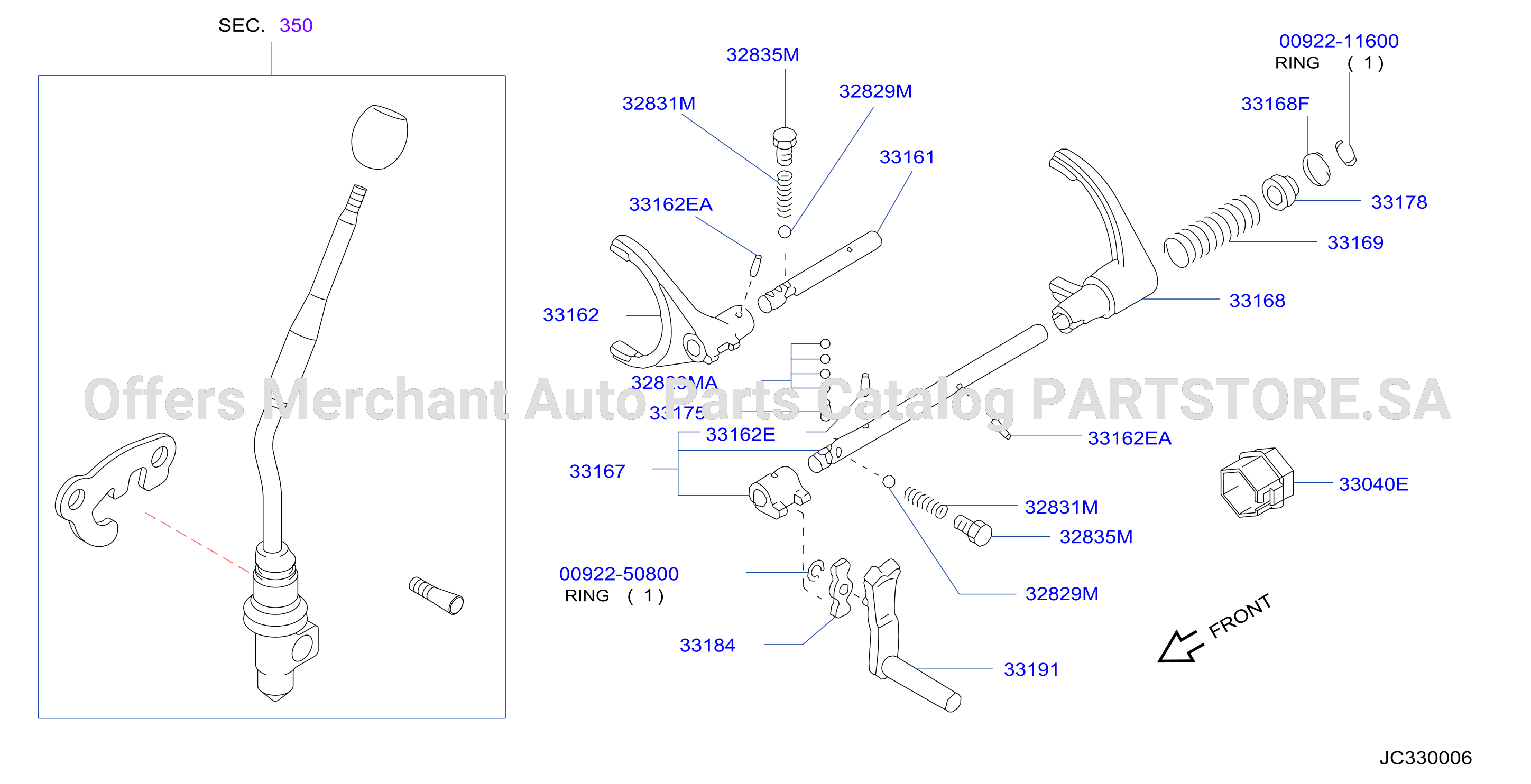 Transfer Shift Lever Fork Control