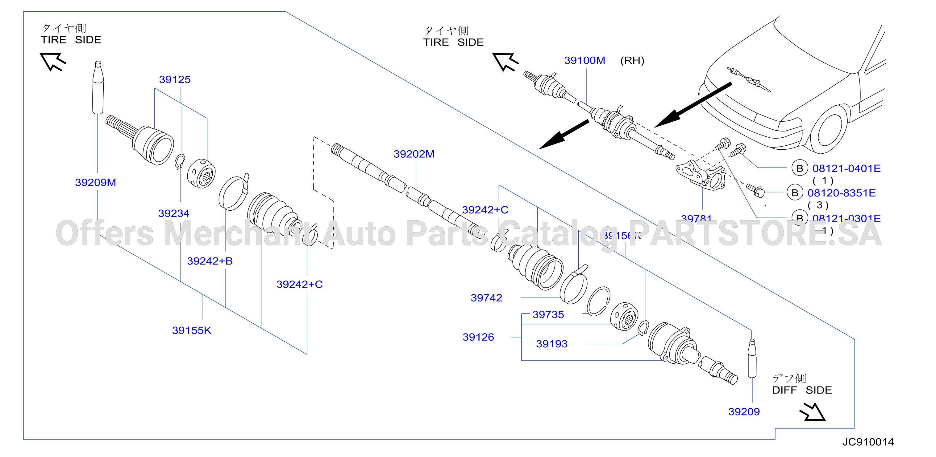 Front Drive Shaft Rh