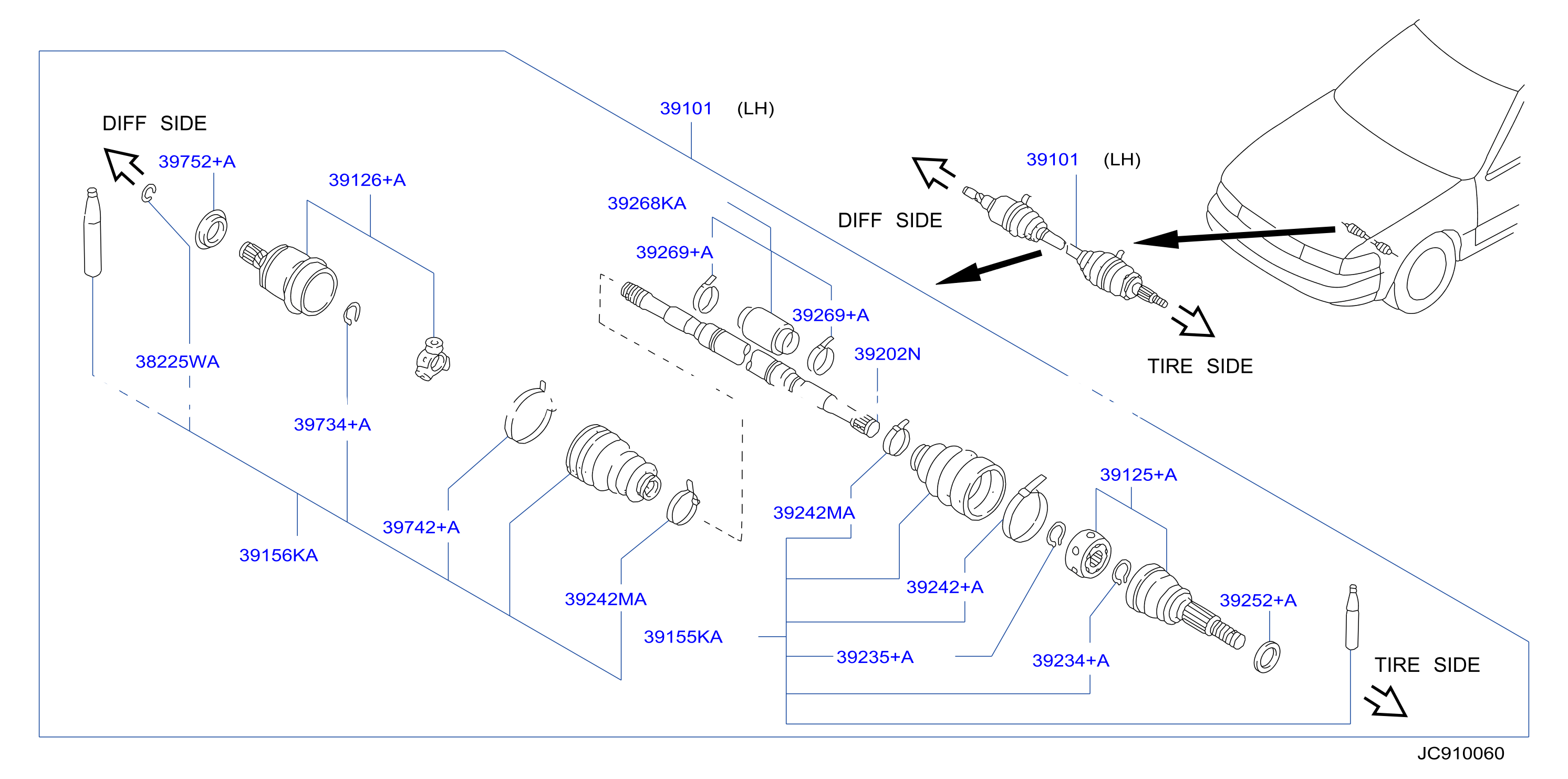Front Drive Shaft Lh