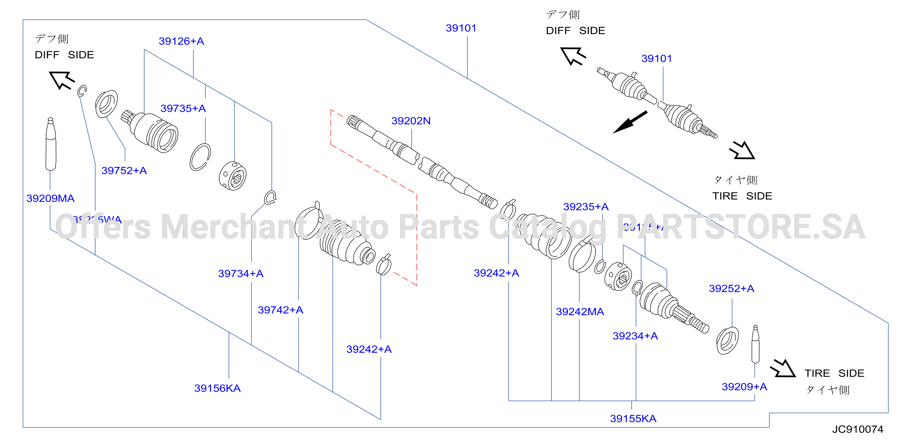 Front Drive Shaft Lh