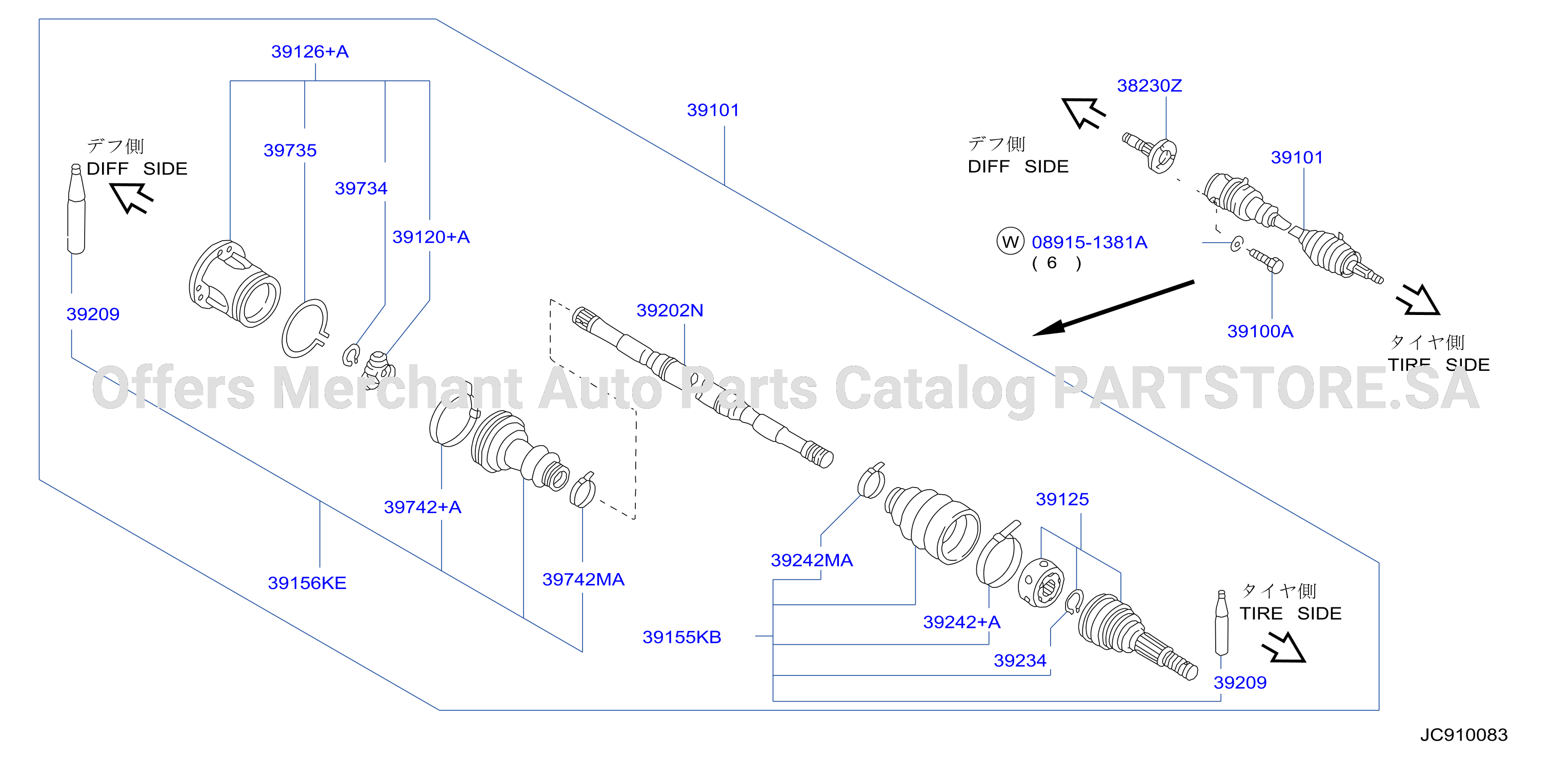 Front Drive Shaft Lh