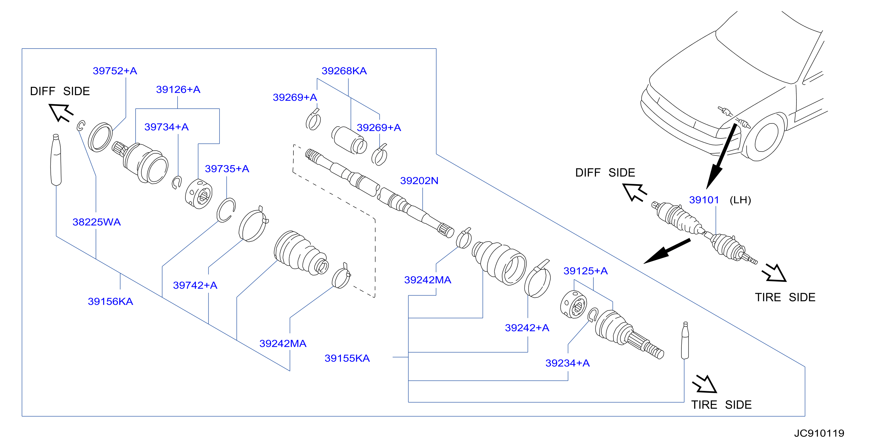Front Drive Shaft Lh Side