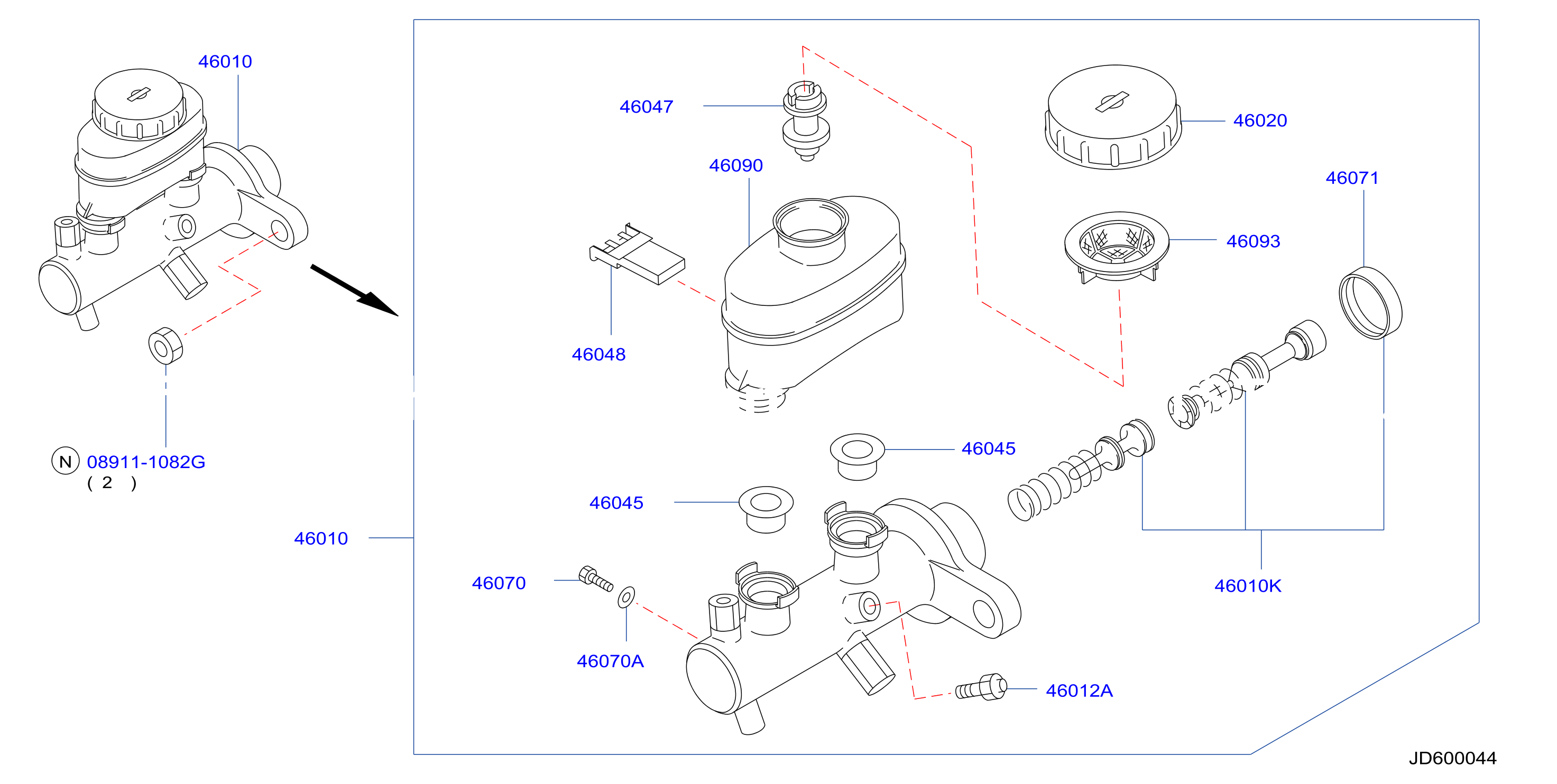 Brake Master Cylinder F / Anti Skid Cont 4Whl