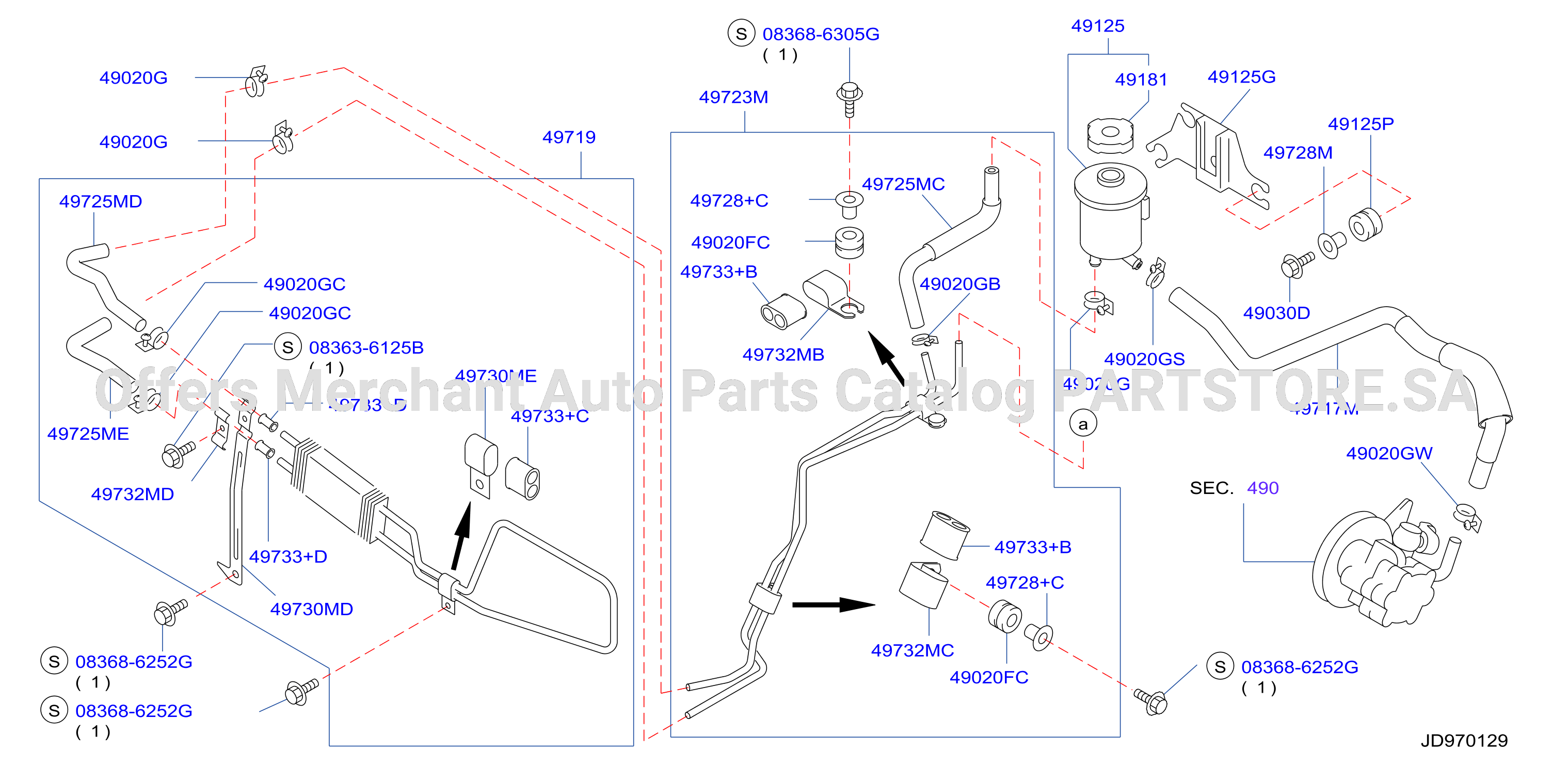 Power Steering Piping F / Active Damper Susp Part 1