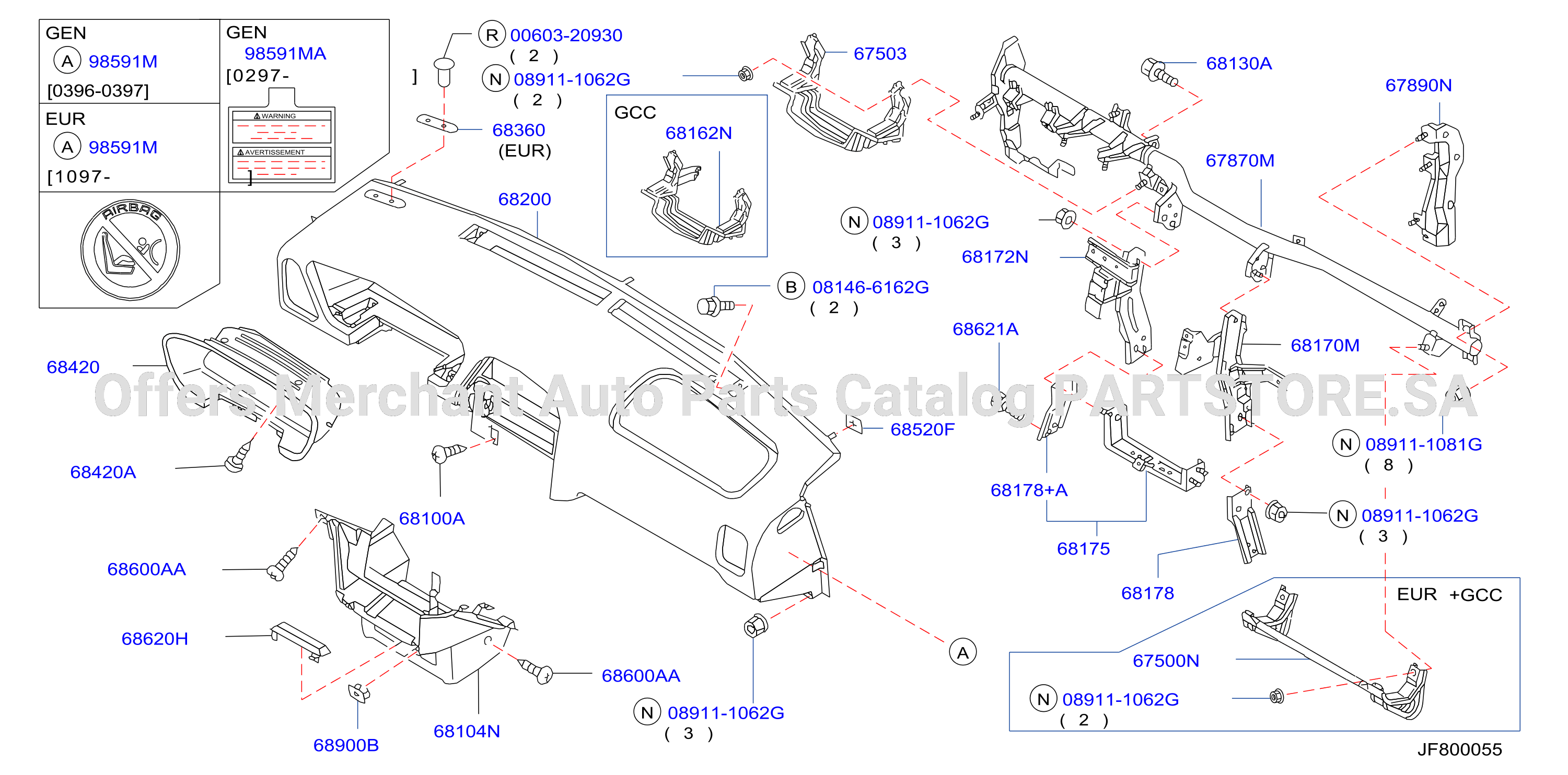 Instrument Panel Pad Cluster Lid Inst Panel Fitting