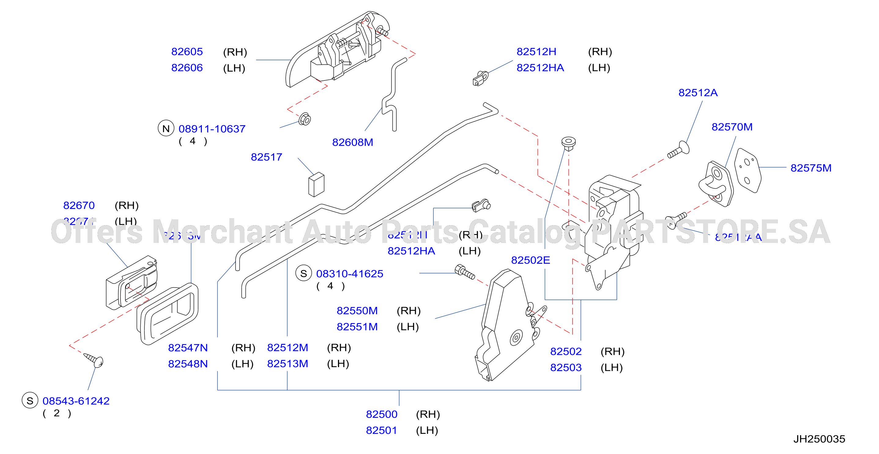 Rear Door Lock Handle