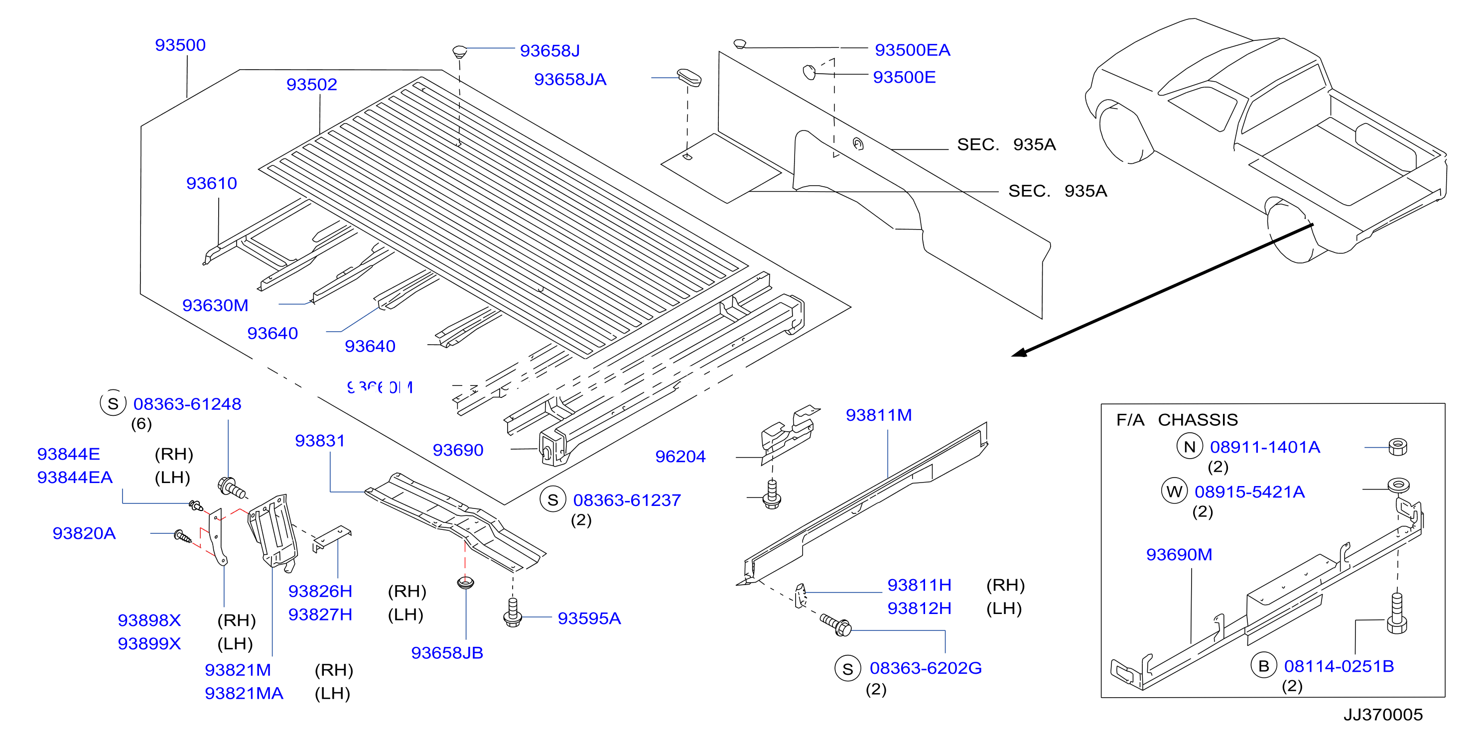 Rear Body Floor Fitting Short Body