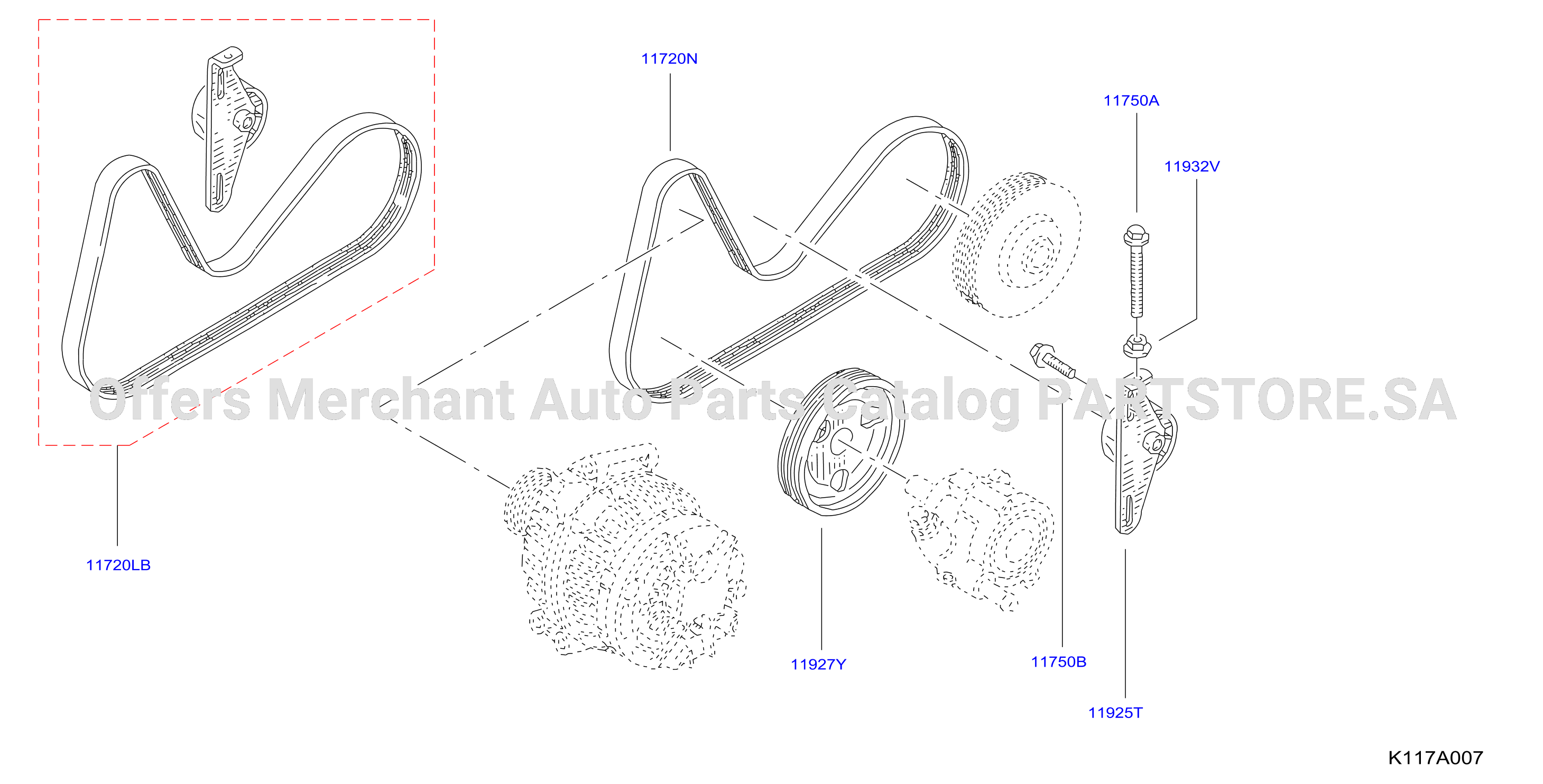 Fan Compressor Power Steering Belt