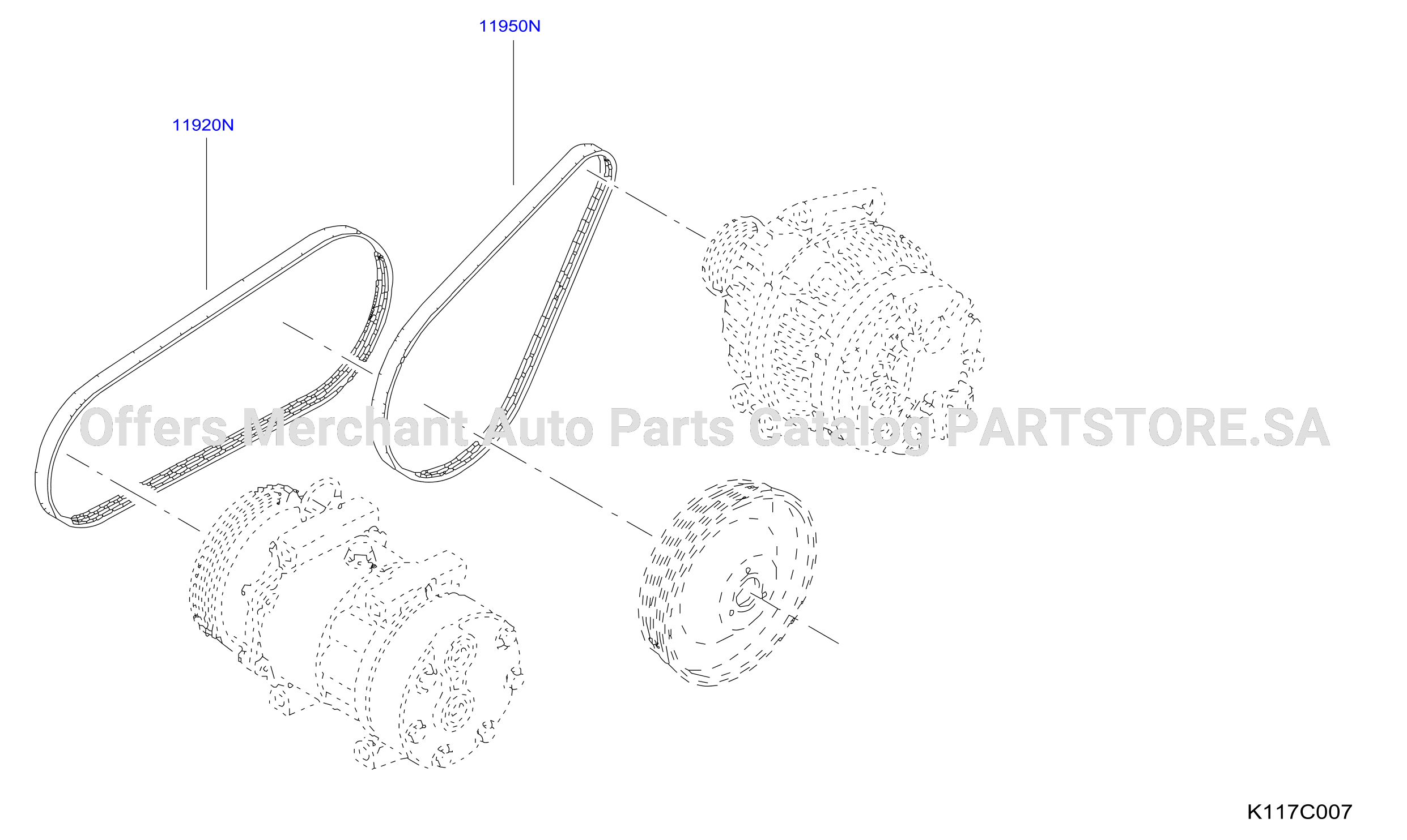 Fan Compressor Power Steering Belt